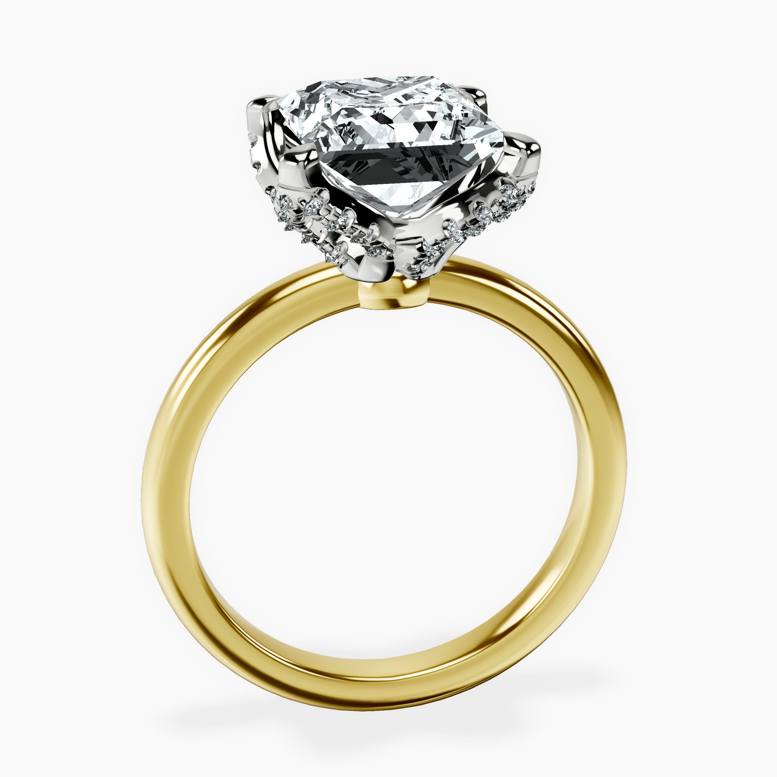 3.06 ct. princess Mabel Solitaire Ring in 18kt yellow gold side right image one