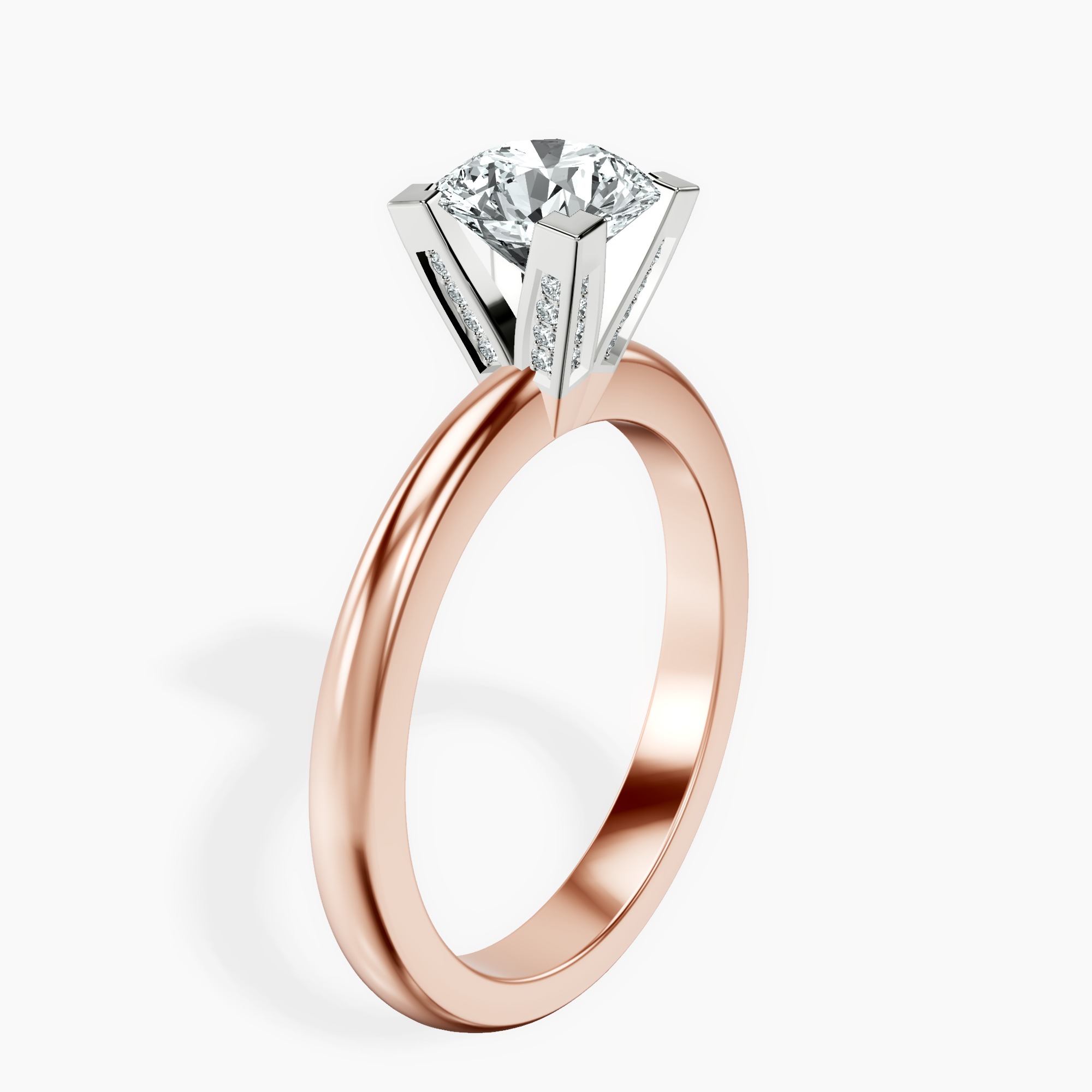 1.02 ct. round Cordelia Solitaire Ring in 14kt rose gold standing product image one