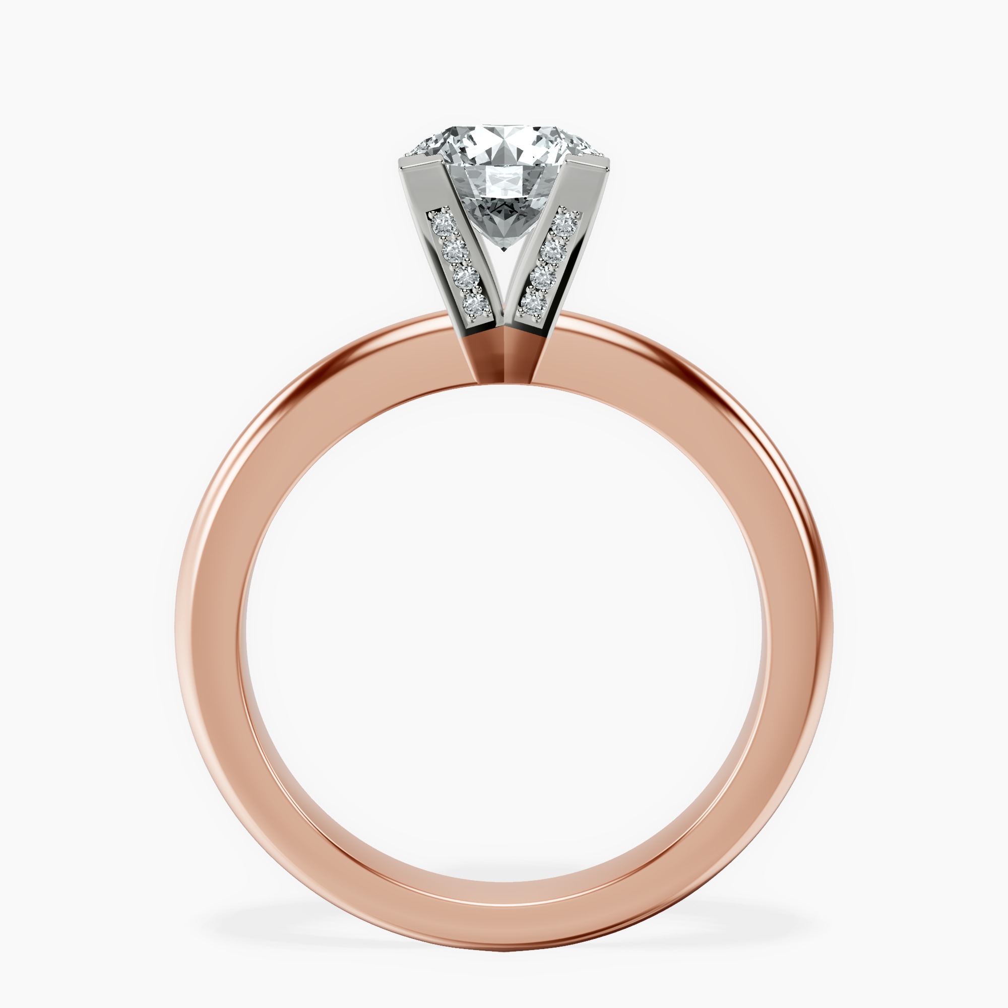 1.02 ct. round Cordelia Solitaire Ring in 14kt rose gold side right image one