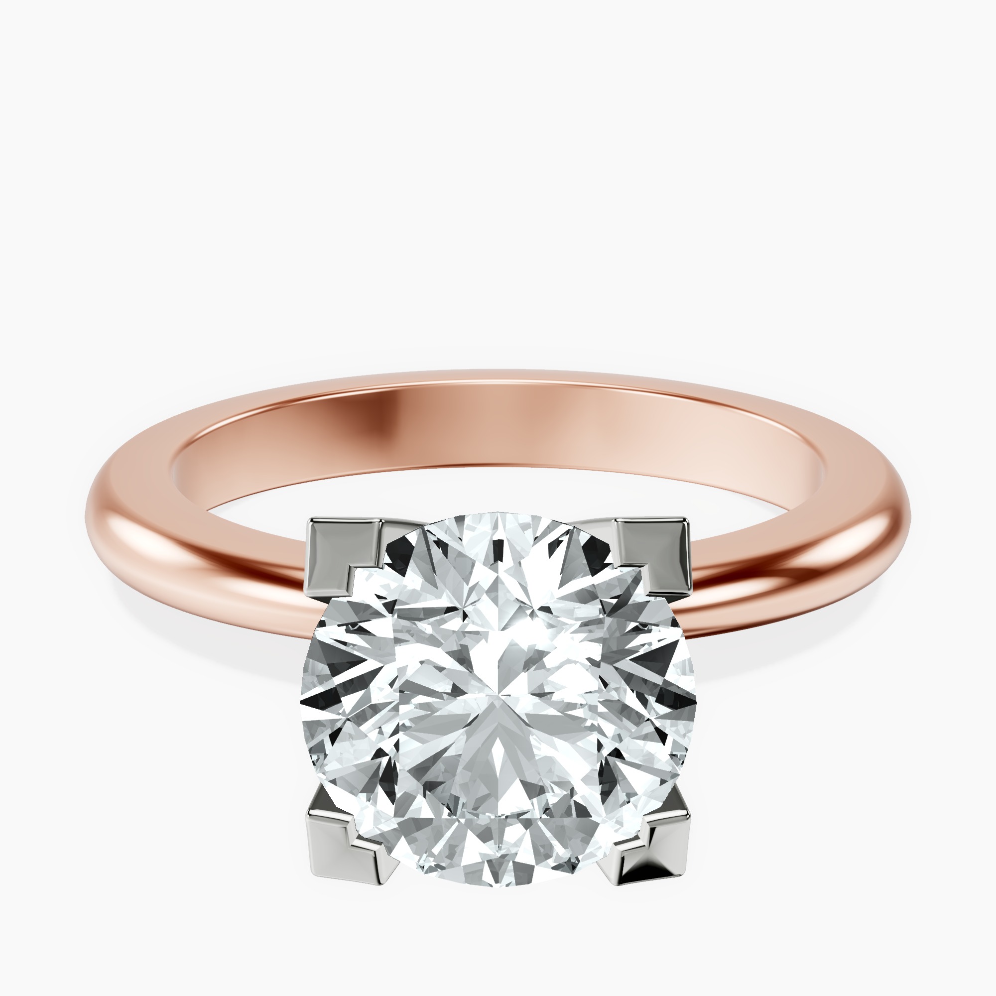 2.36 ct. round Cordelia Solitaire Ring in 18kt rose gold rtr top