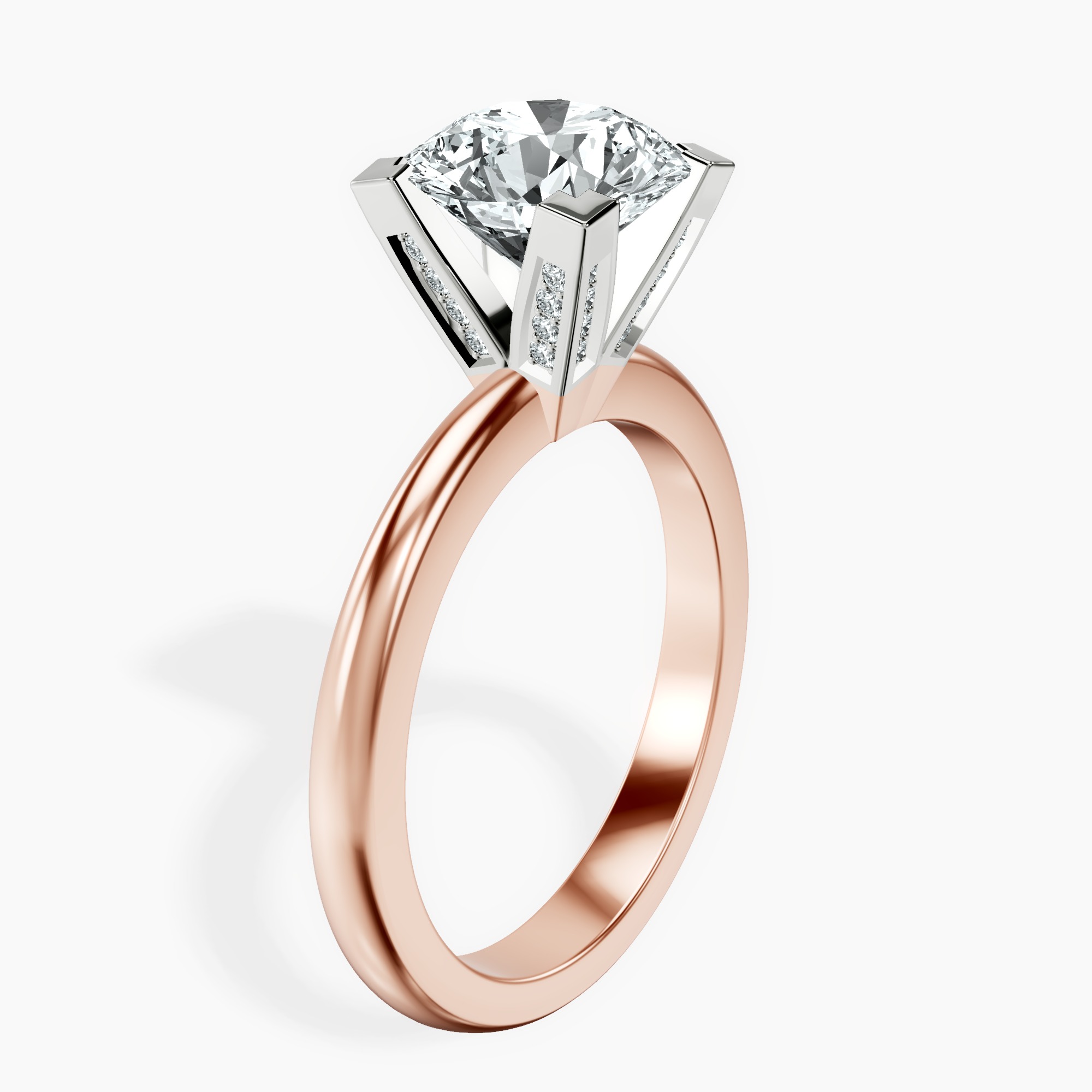 2.36 ct. round Cordelia Solitaire Ring in 18kt rose gold standing product image one