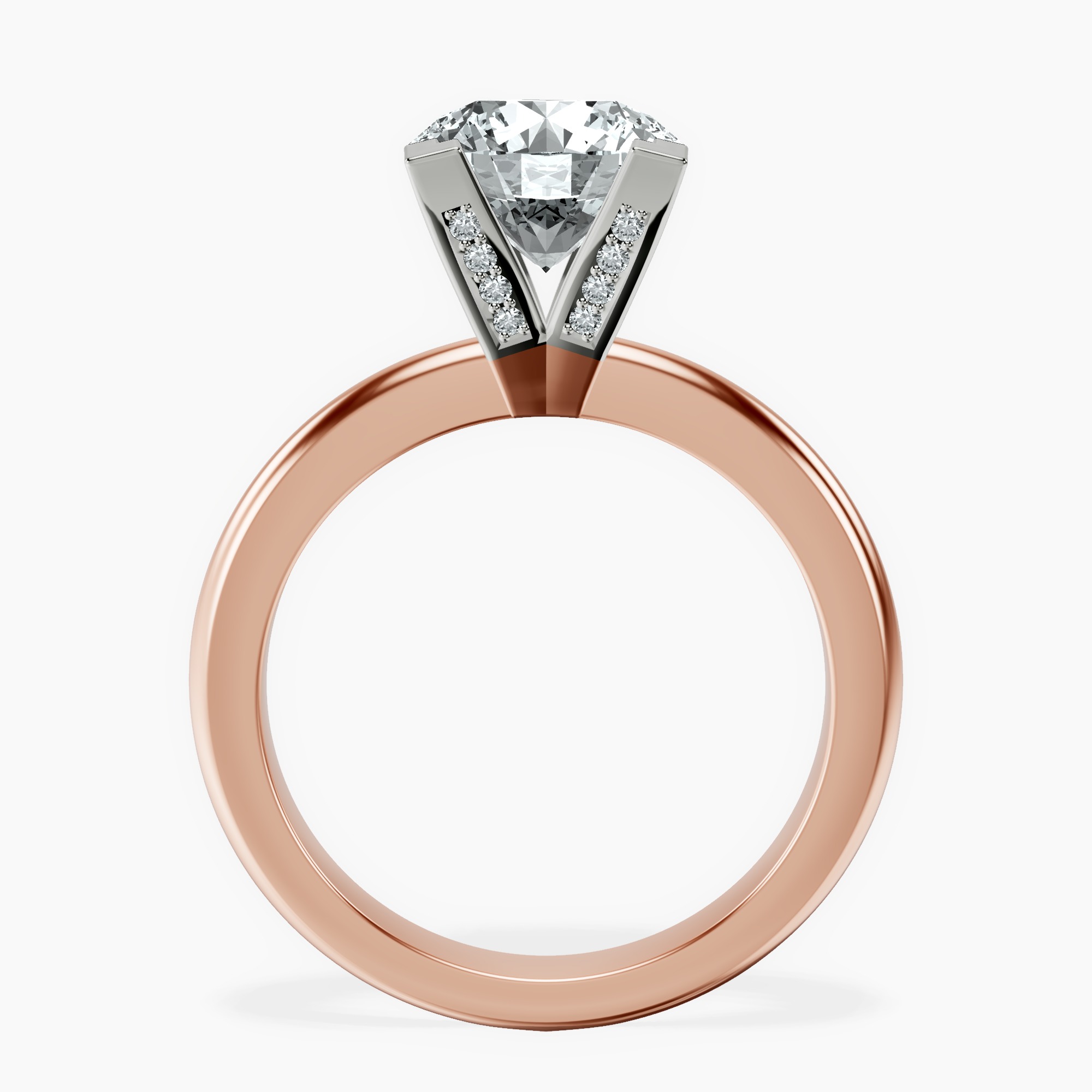 2.36 ct. round Cordelia Solitaire Ring in 18kt rose gold side right image one
