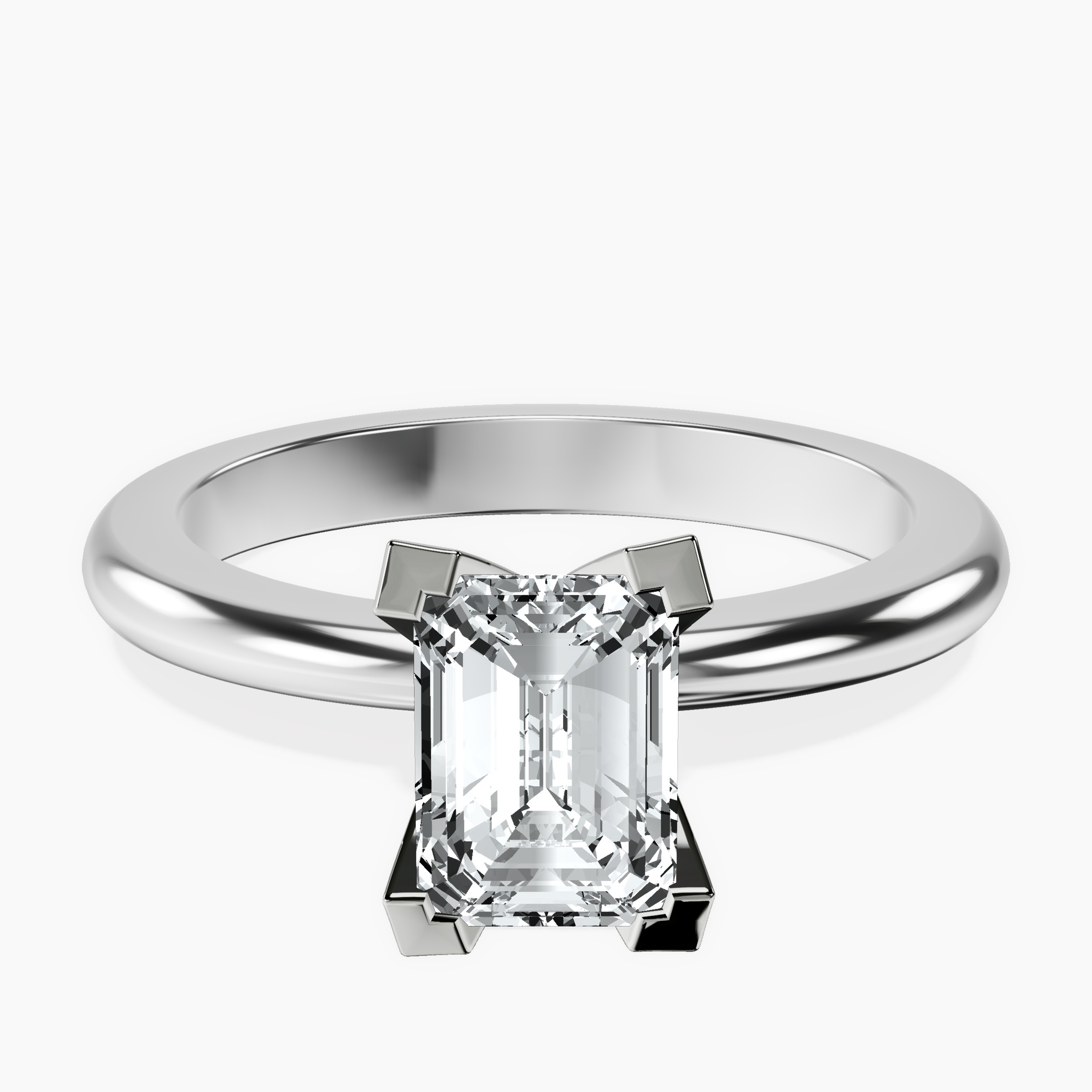 1.48 ct. emerald Cordelia Solitaire Ring in platinum rtr top