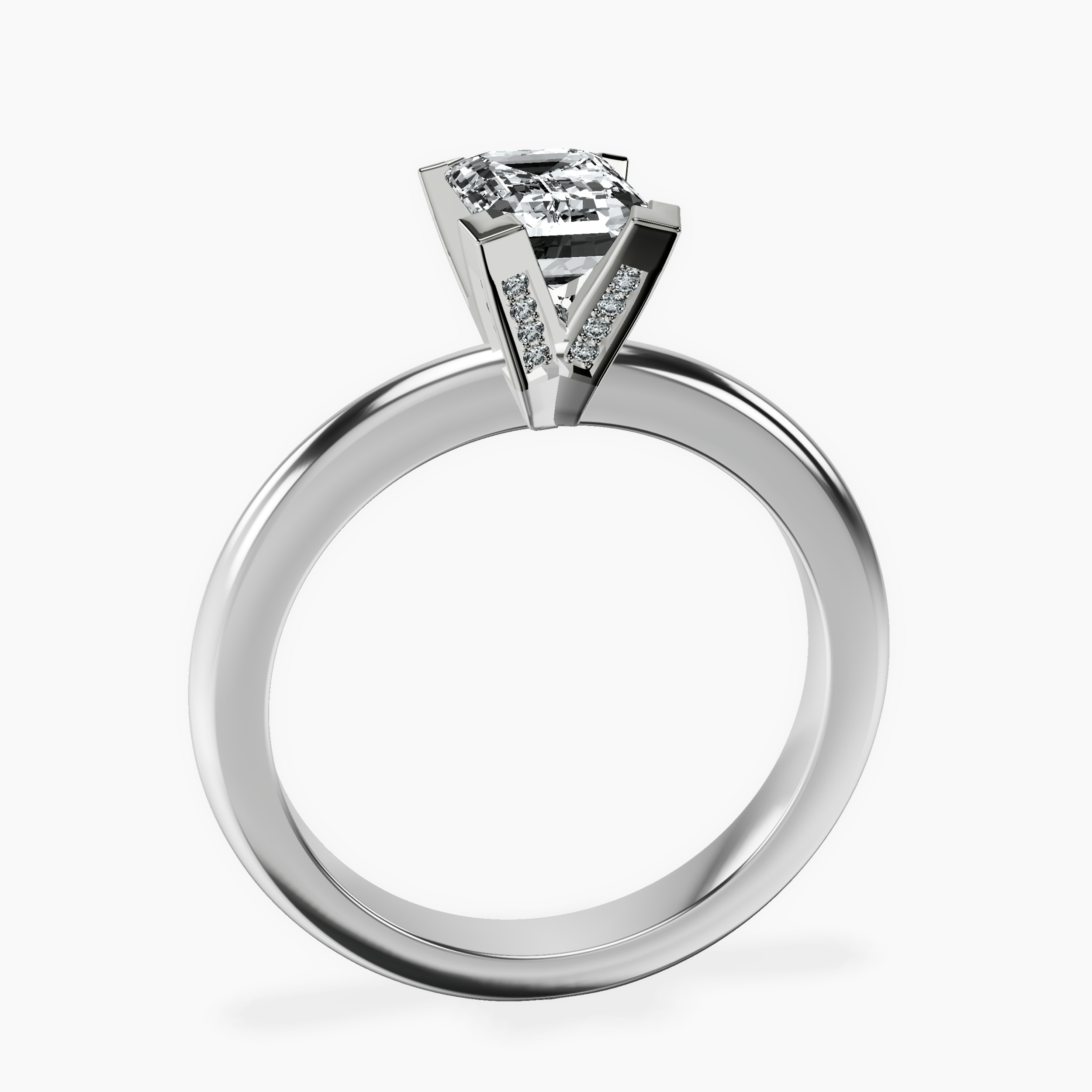 1.48 ct. emerald Cordelia Solitaire Ring in platinum side right image one