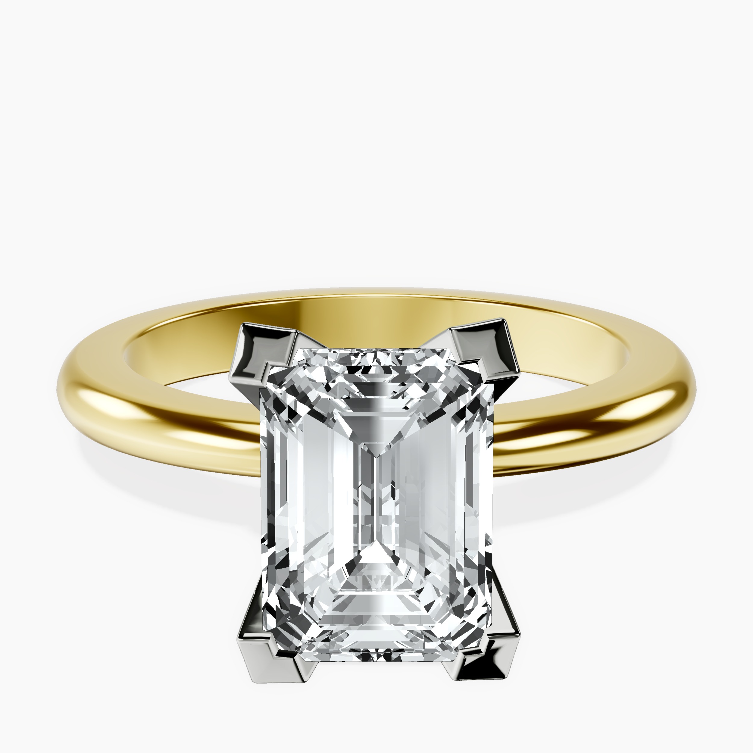 2.16 ct. emerald Cordelia Solitaire Ring in 18kt yellow gold rtr top