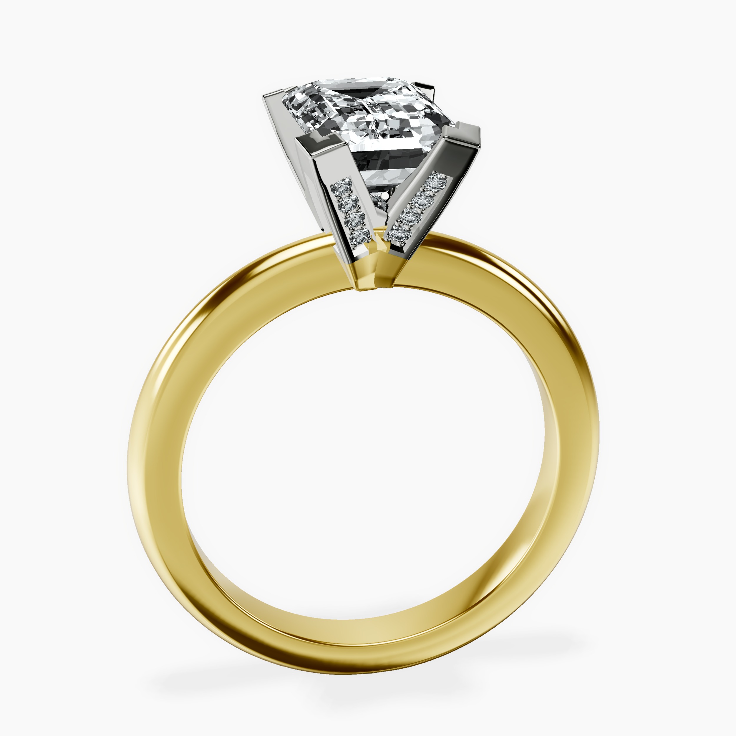 2.16 ct. emerald Cordelia Solitaire Ring in 18kt yellow gold side right image one