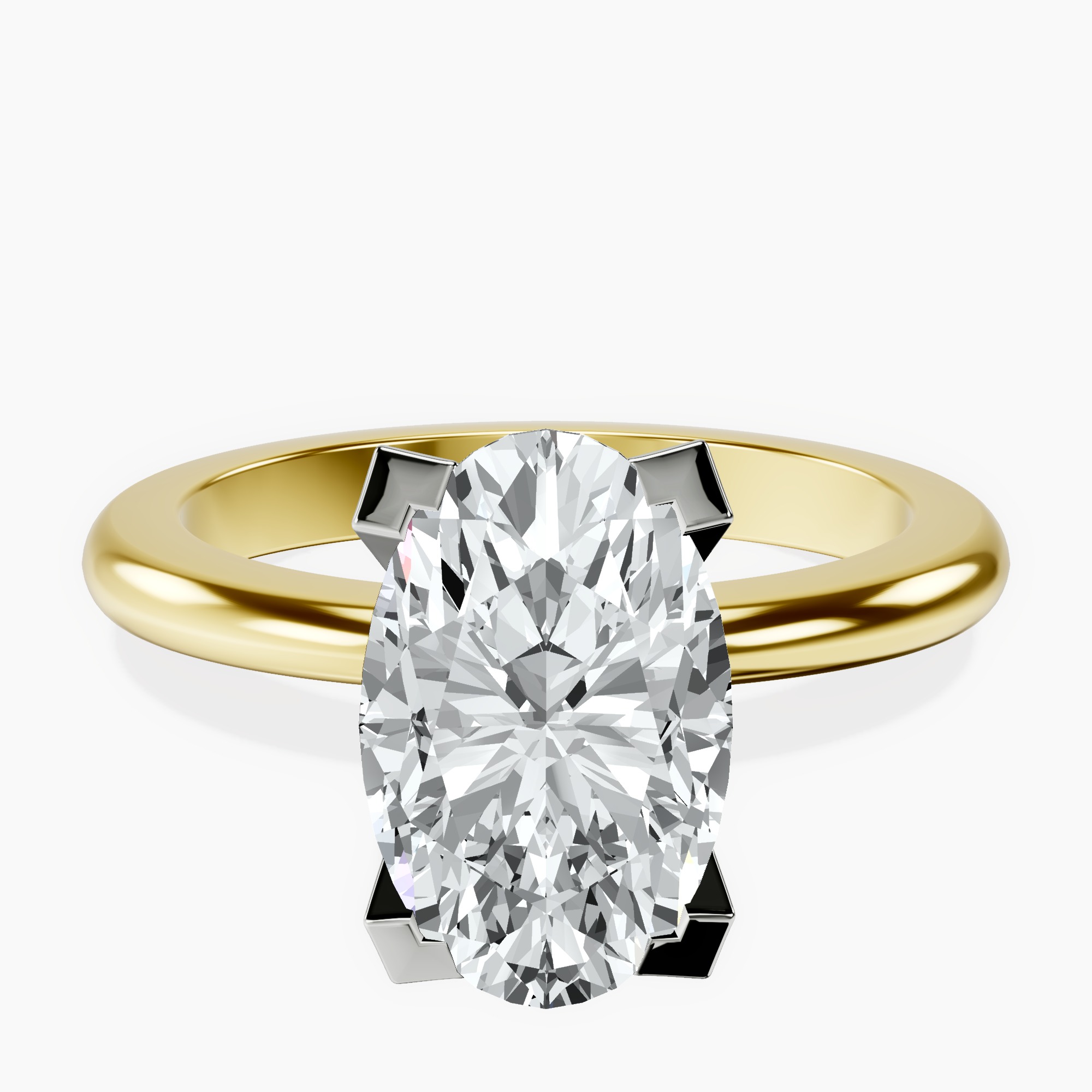 2.40 ct. oval Cordelia Solitaire Ring in 10kt yellow gold rtr top