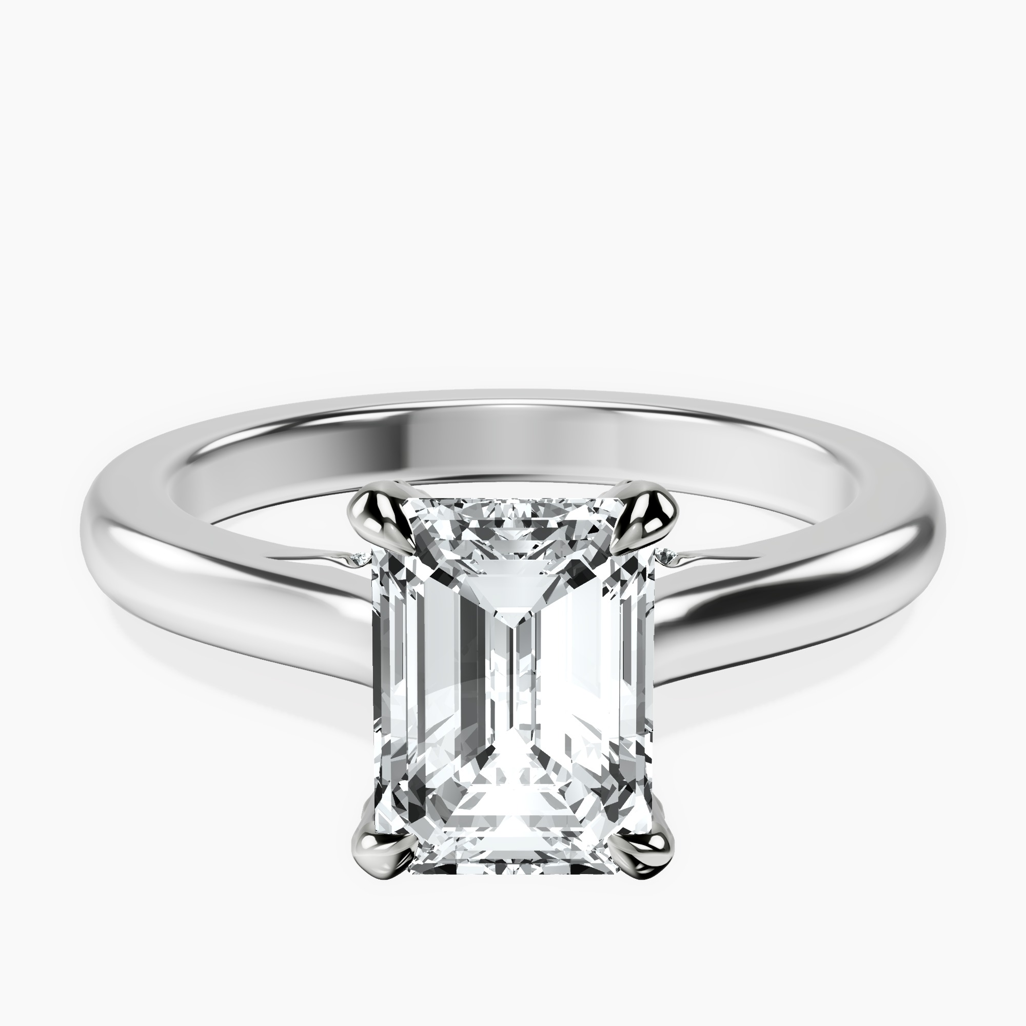 1.48 ct. emerald Agnes Solitaire Ring in 10kt white gold rtr top