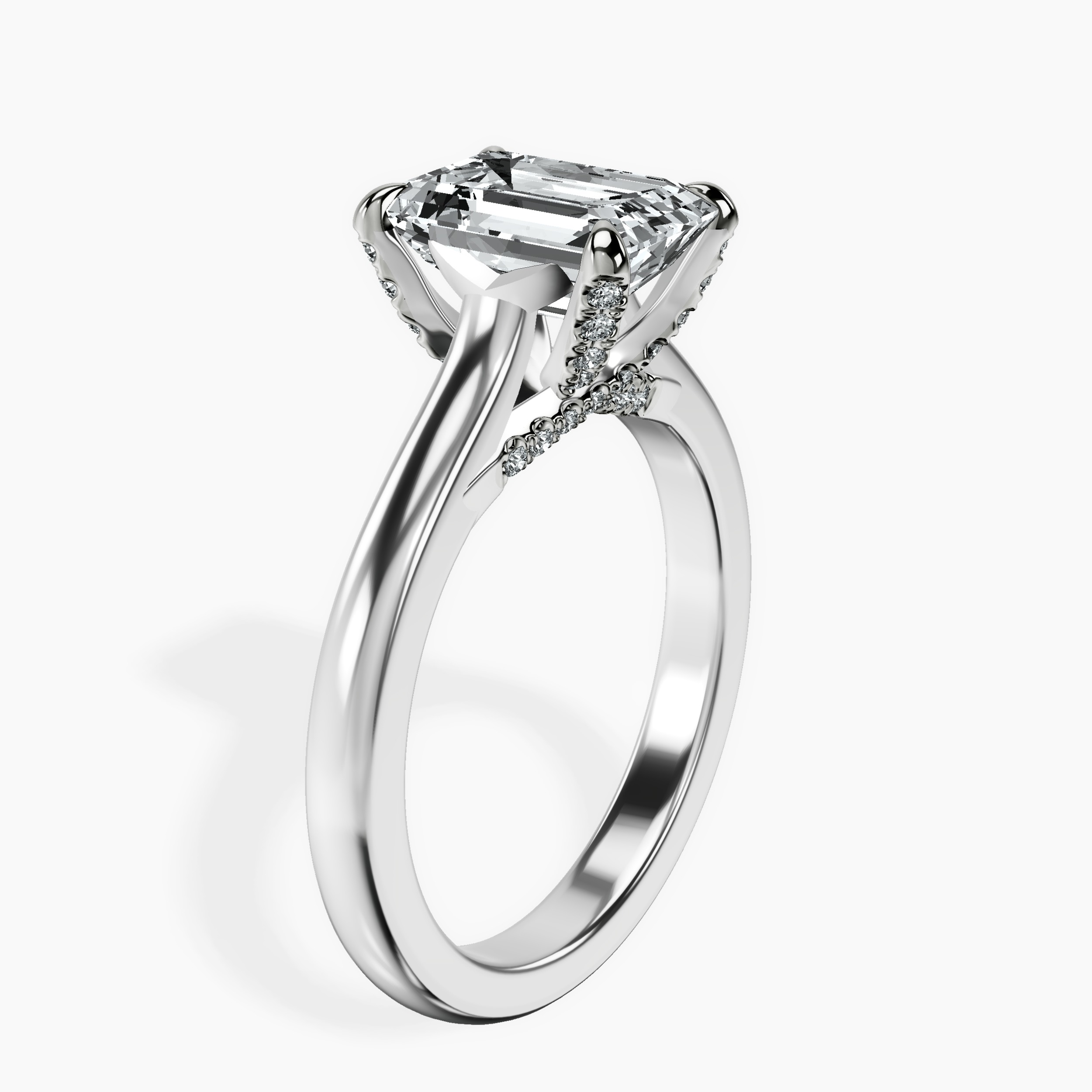 1.48 ct. emerald Agnes Solitaire Ring in 10kt white gold standing product image one