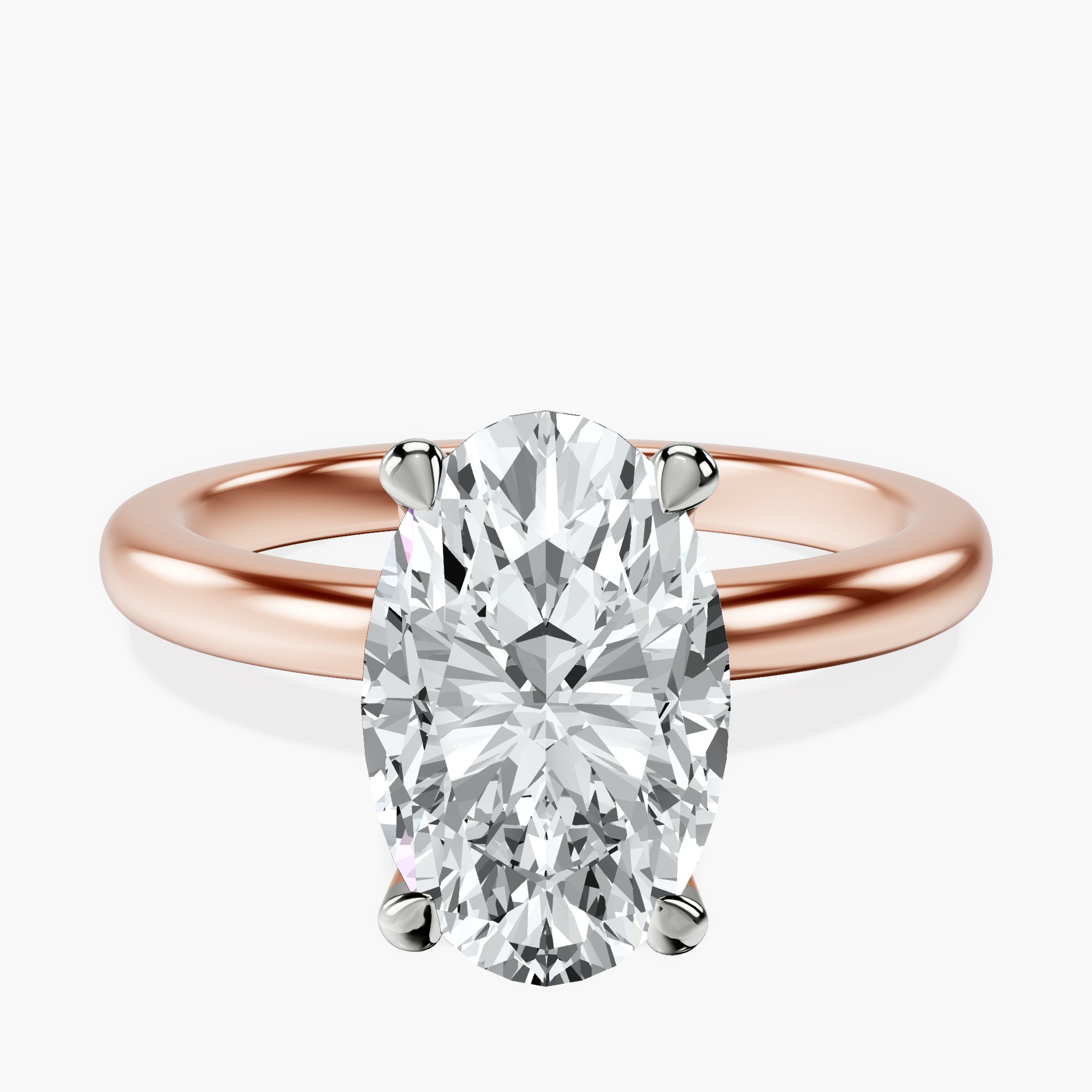 2.44 ct. oval Matilda Solitaire Ring in 10kt rose gold rtr top