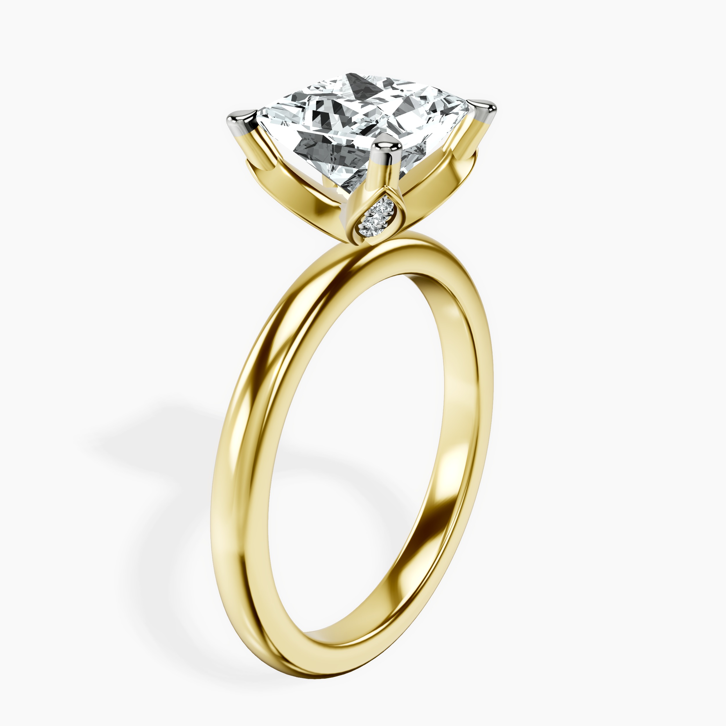 2.81 ct. princess Matilda Solitaire Ring in 14kt yellow gold standing product image one