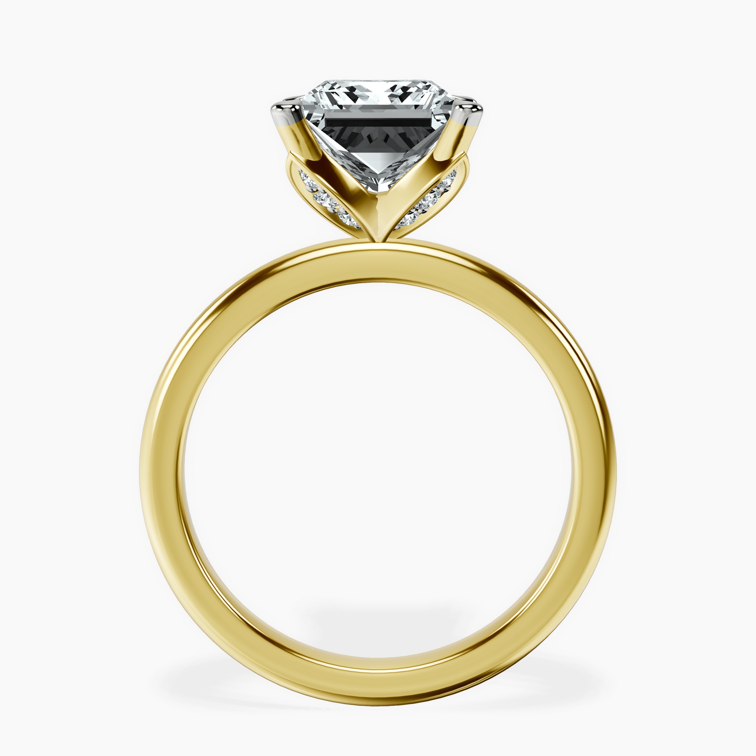 2.81 ct. princess Matilda Solitaire Ring in 14kt yellow gold side right image one
