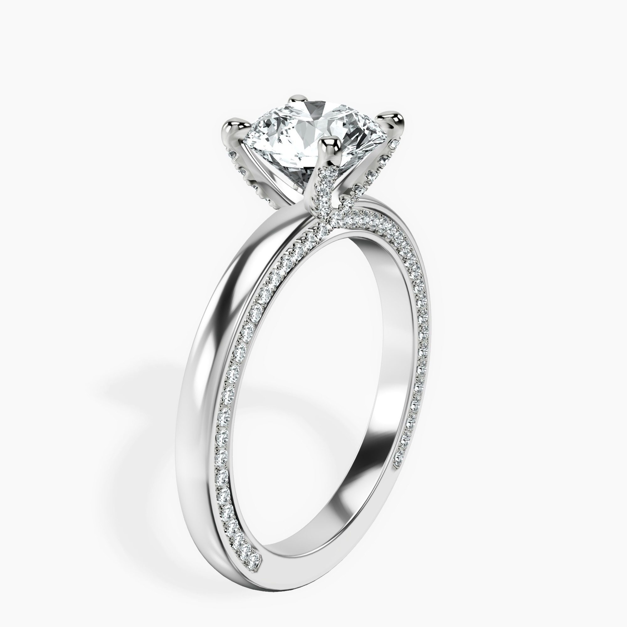 2.04 ct. round Edith Solitaire Ring in 14kt white gold standing product image one