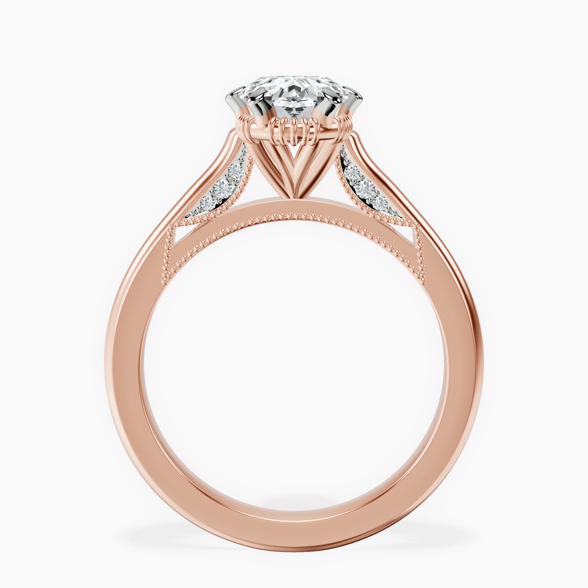 2.40 ct. oval Esther Solitaire Ring in 18kt rose gold side right image one
