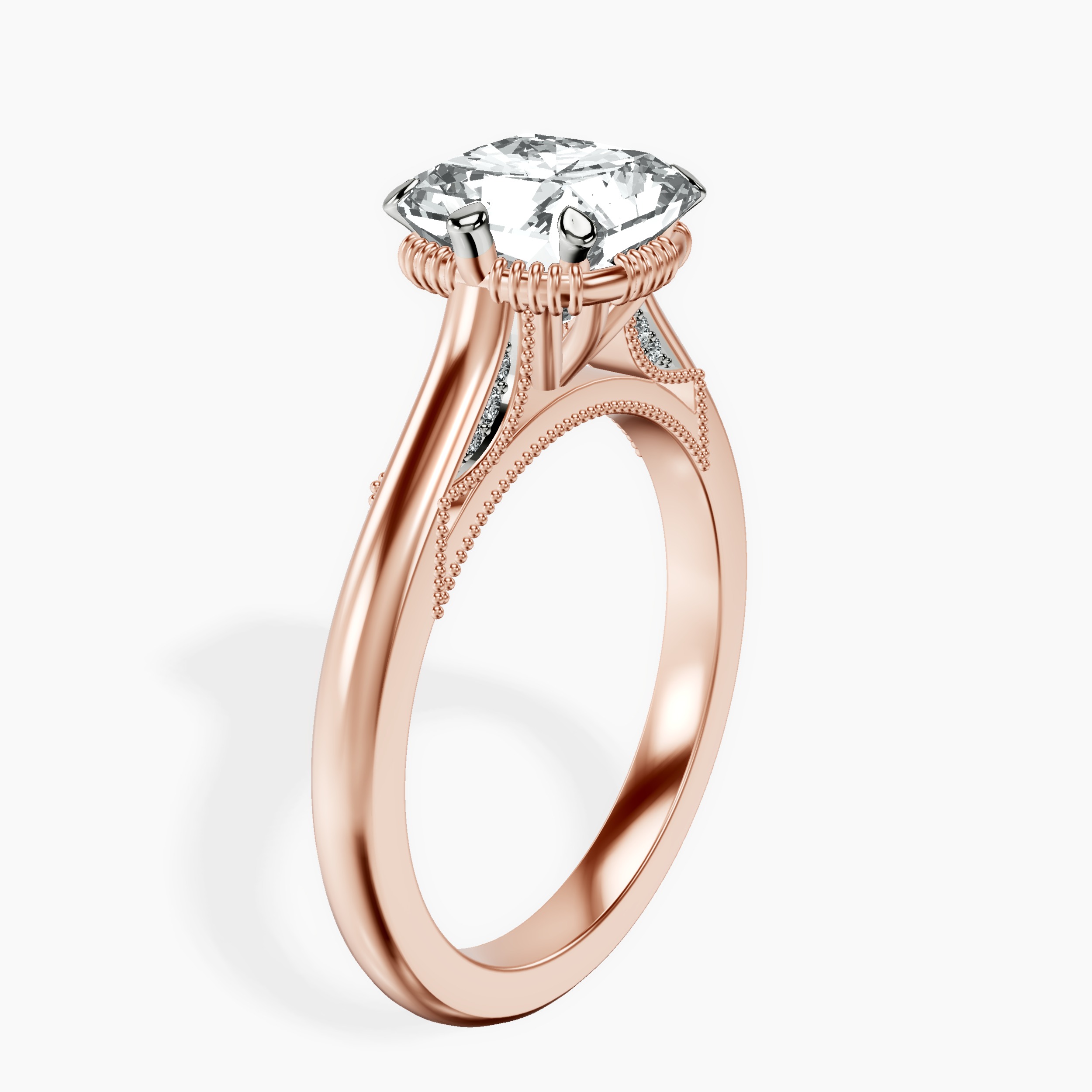 1.22 ct. radiant Esther Solitaire Ring in 14kt rose gold standing product image one