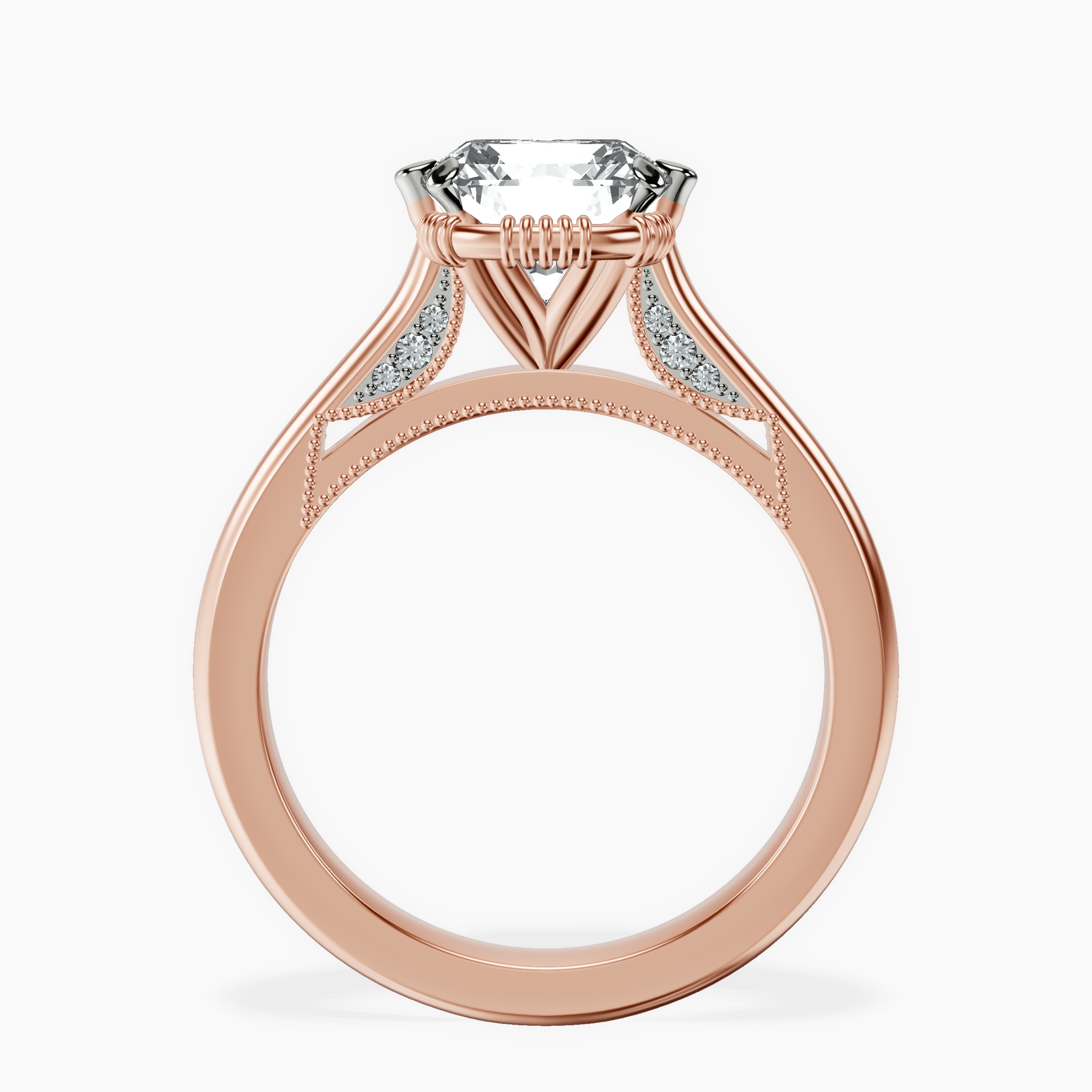 1.22 ct. radiant Esther Solitaire Ring in 14kt rose gold side right image one