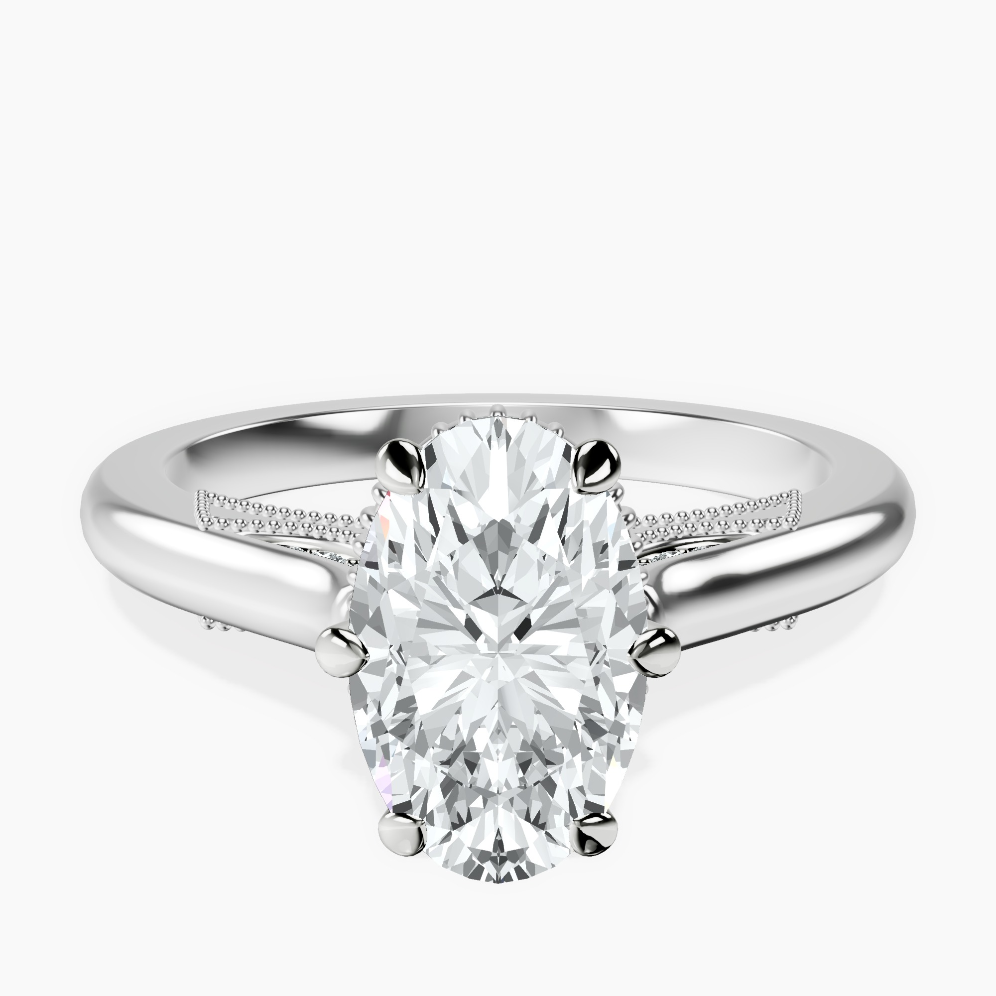 2.40 ct. oval Esther Solitaire Ring in 18kt white gold rtr top