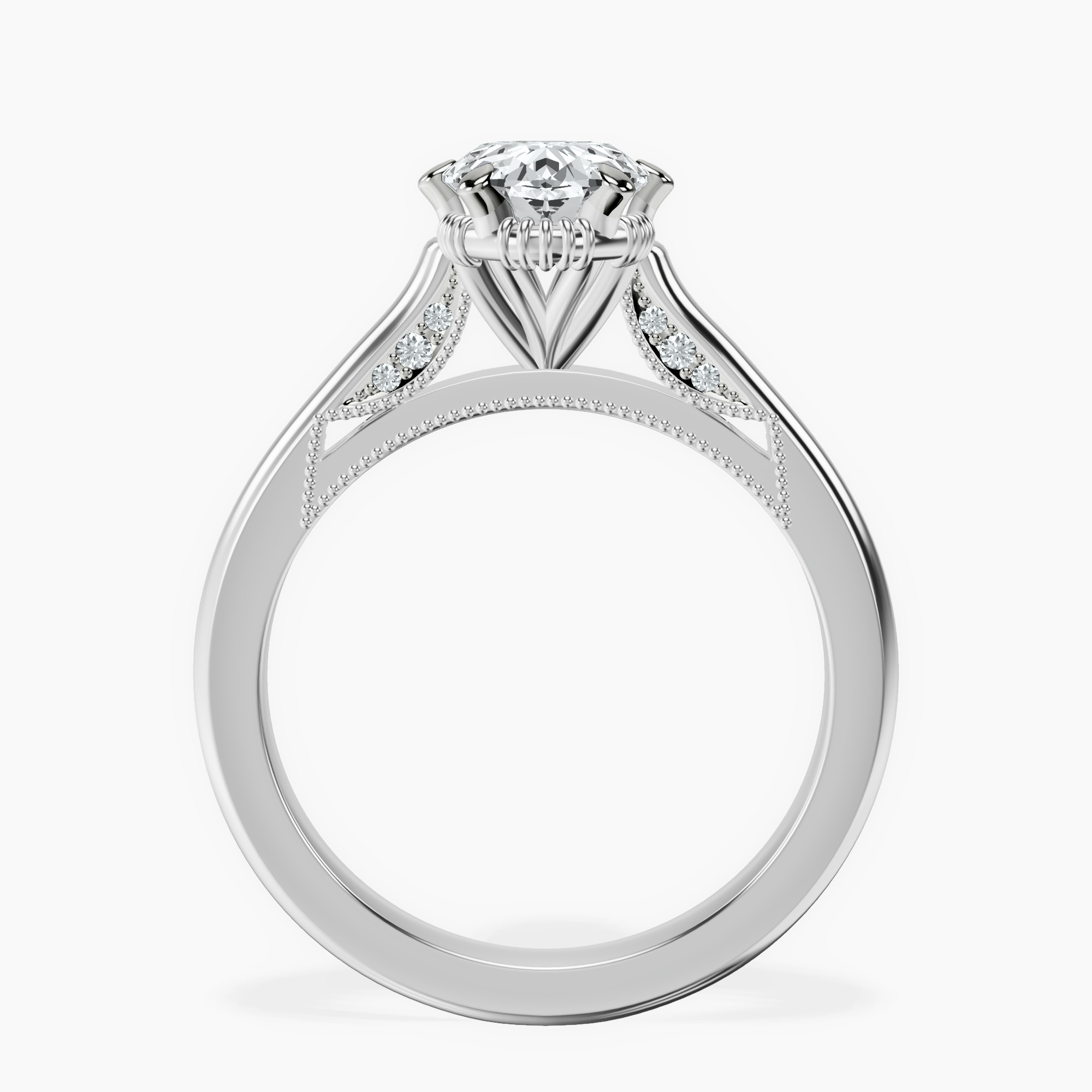 2.40 ct. oval Esther Solitaire Ring in 18kt white gold side right image one