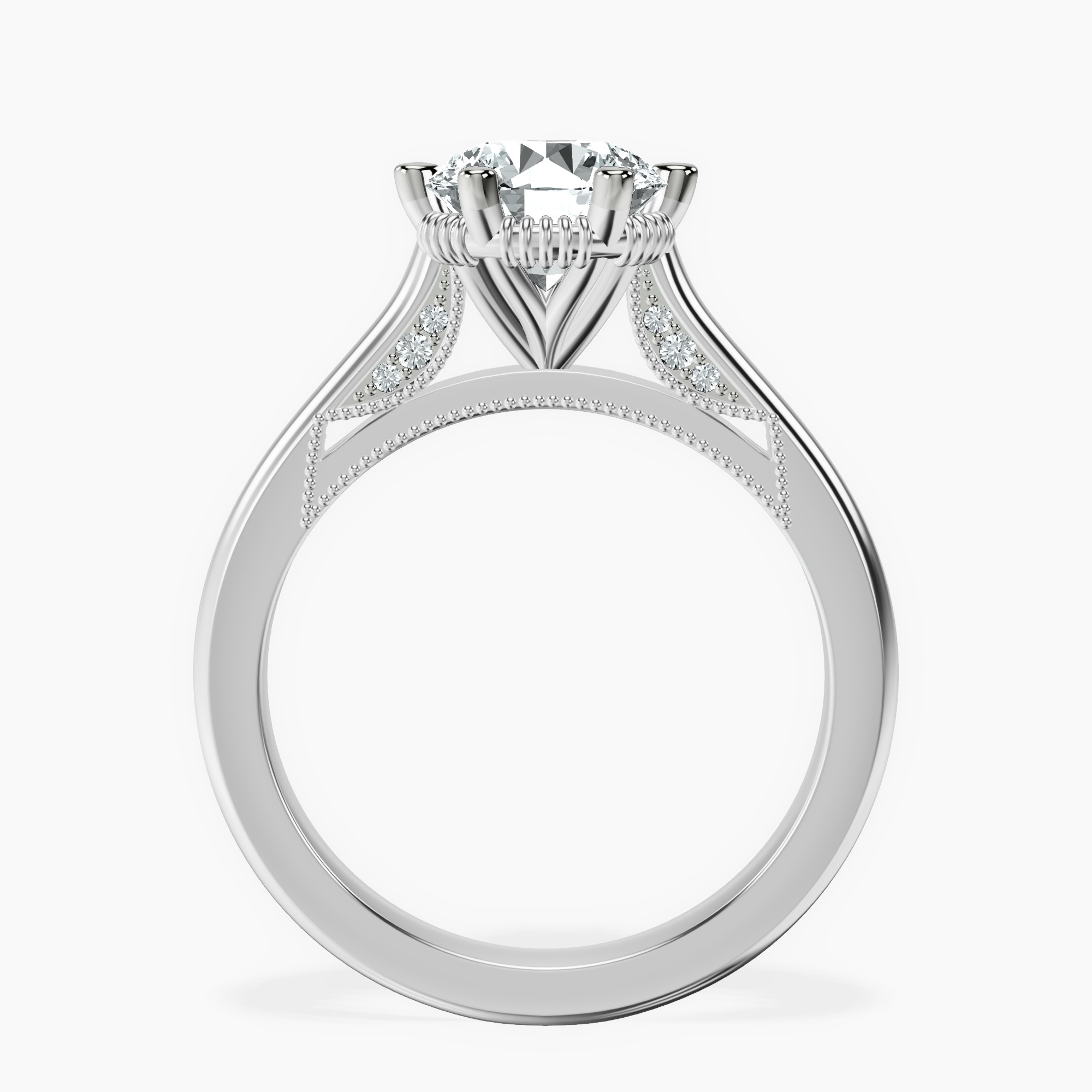 1.39 ct. round Esther Solitaire Ring in platinum side right image one