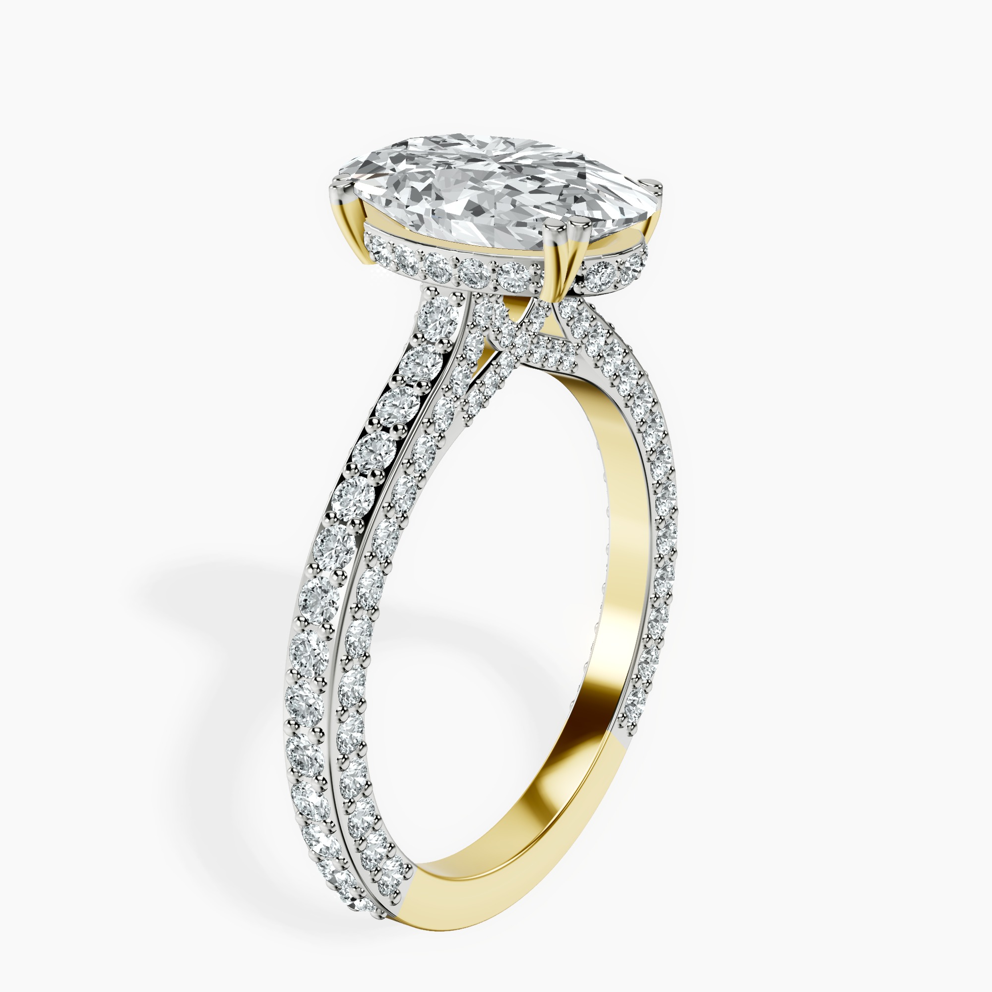2.40 ct. oval Eternia lab diamond ring in 14kt yellow gold standing product image one