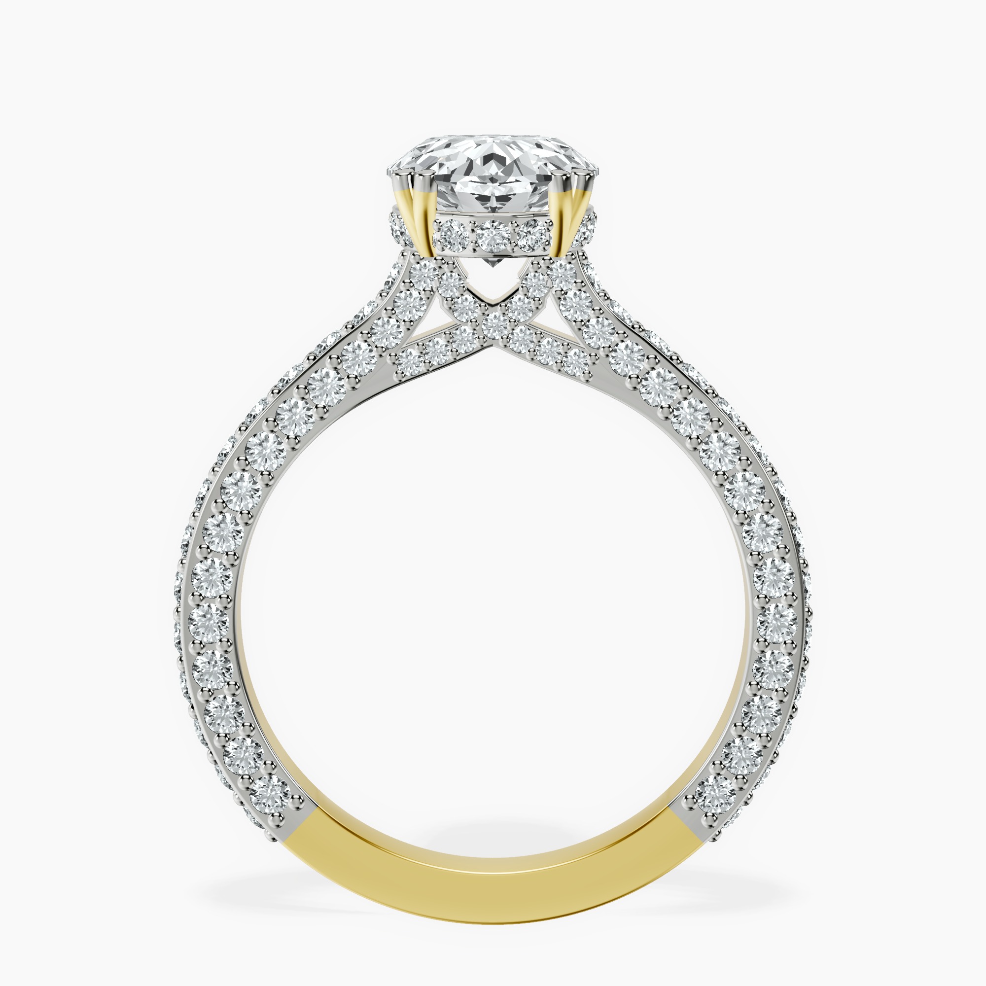 2.40 ct. oval Eternia lab diamond ring in 14kt yellow gold side right image one