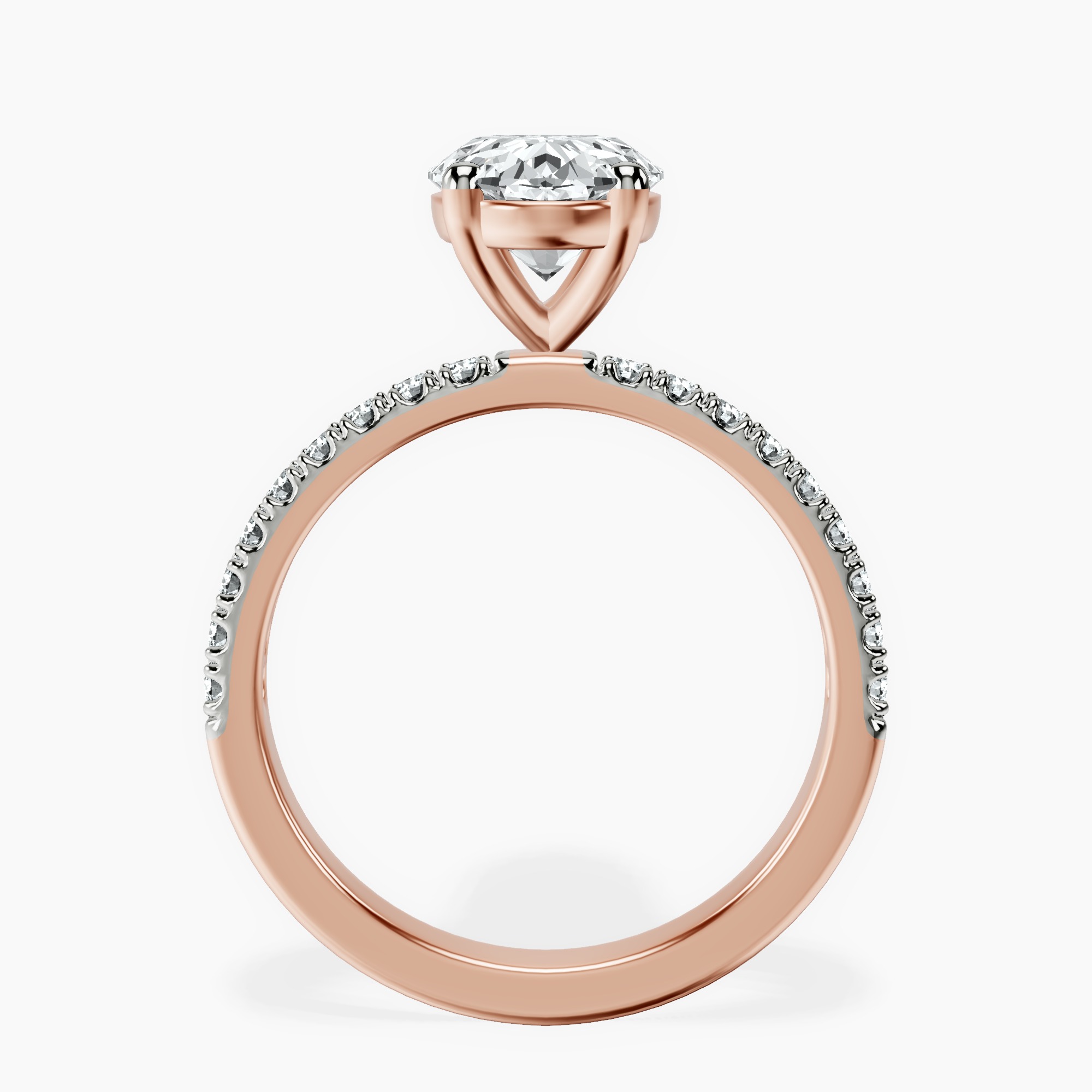 2.40 ct. oval Nomi Eternity Ring in 10kt rose gold side right image one