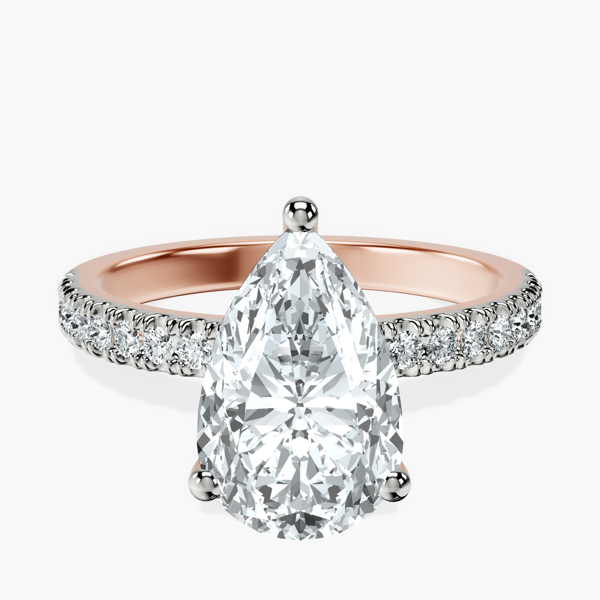 2.96 ct. pear Nomi Eternity Ring in 18kt rose gold rtr top