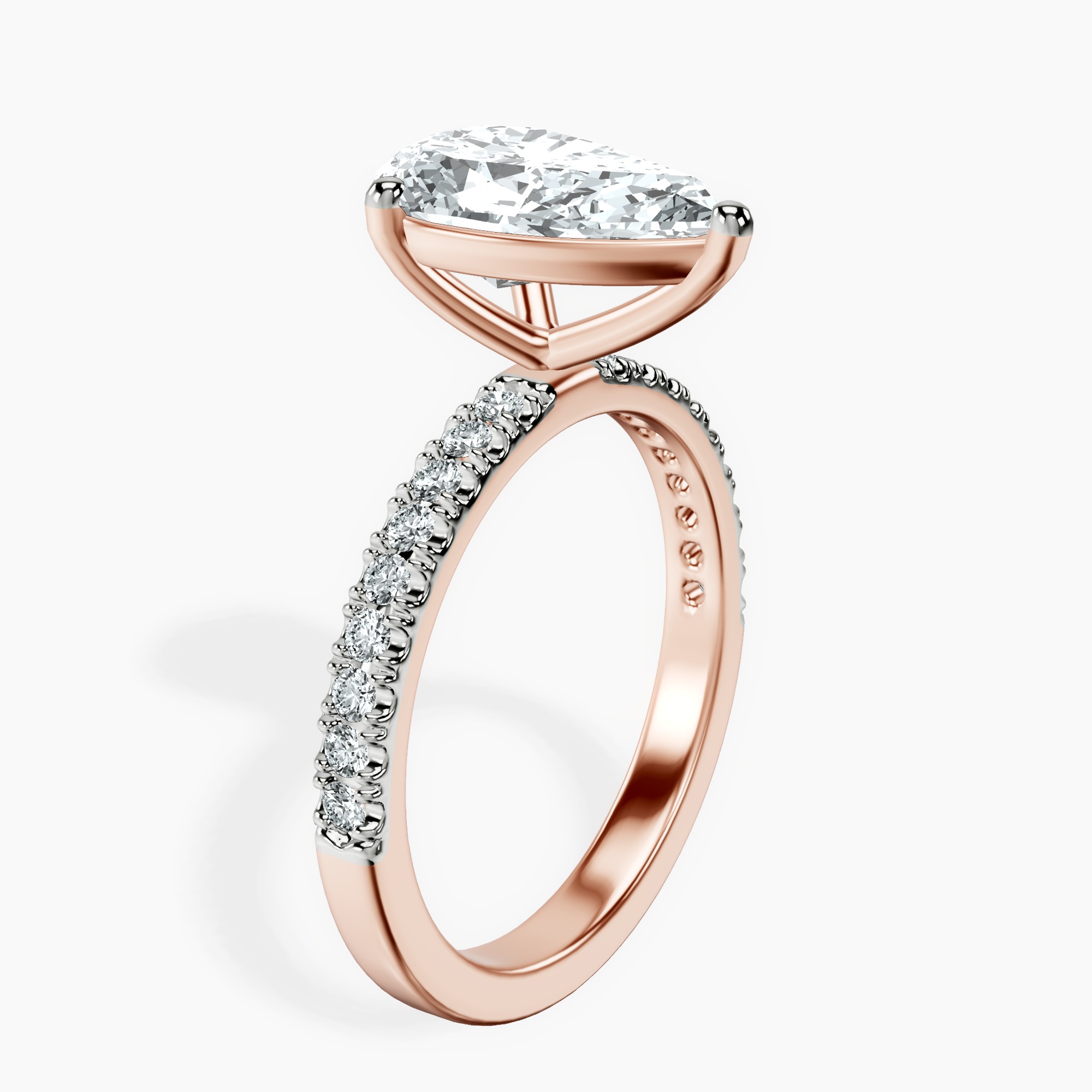 2.96 ct. pear Nomi Eternity Ring in 18kt rose gold standing product image one