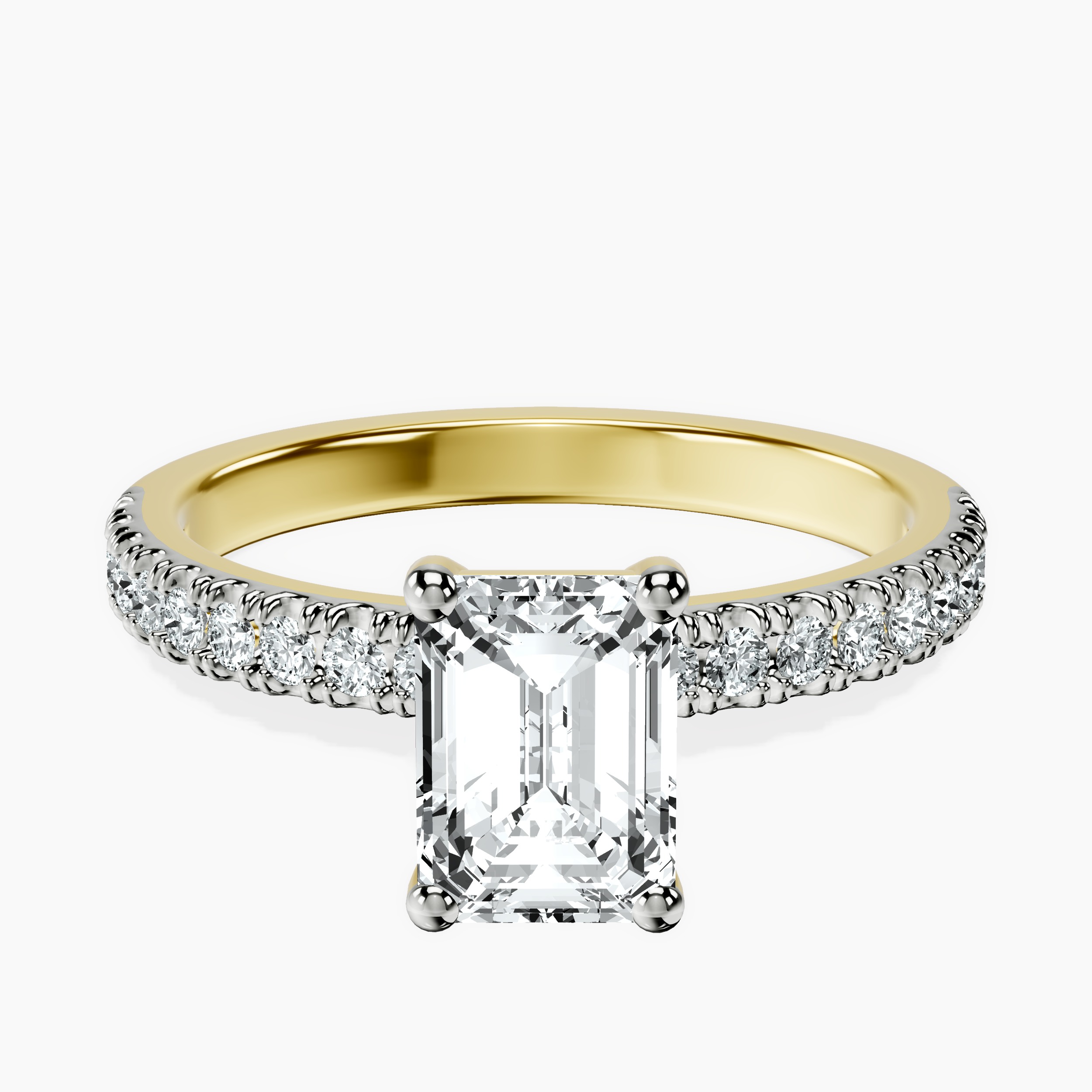 1.48 ct. emerald Nomi Eternity Ring in 14kt yellow gold rtr top