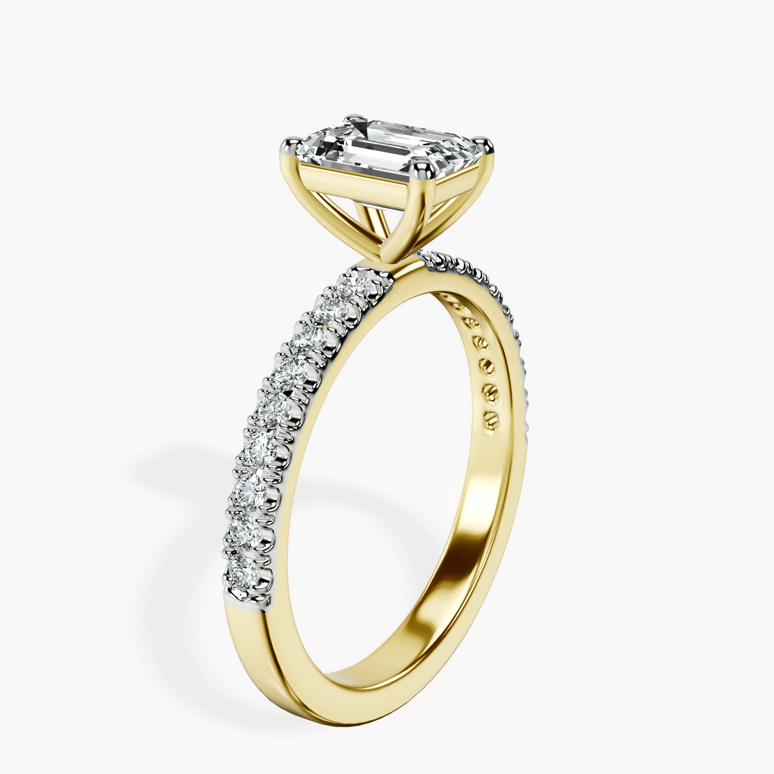 1.48 ct. emerald Nomi Eternity Ring in 14kt yellow gold standing product image one