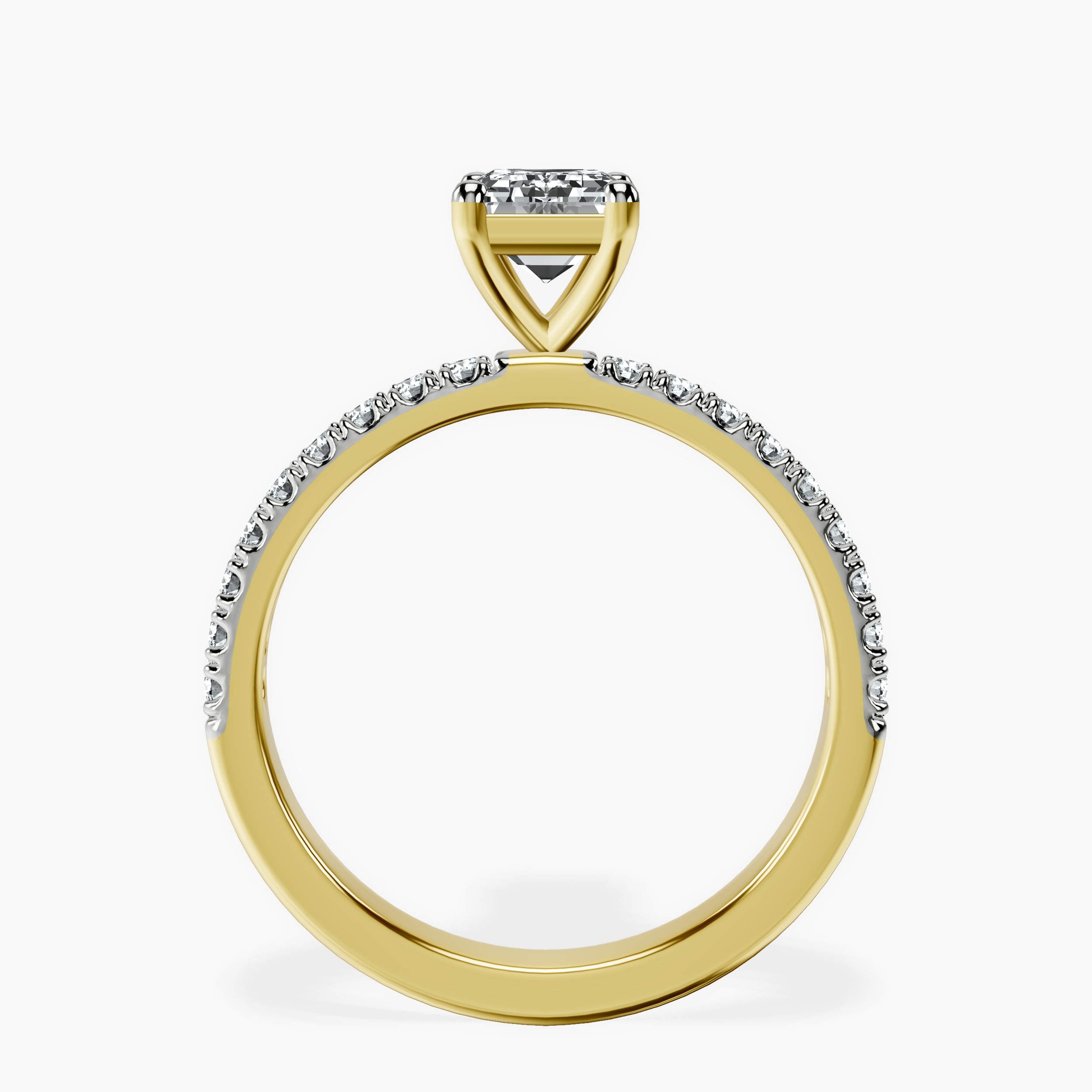 1.48 ct. emerald Nomi Eternity Ring in 14kt yellow gold side right image one