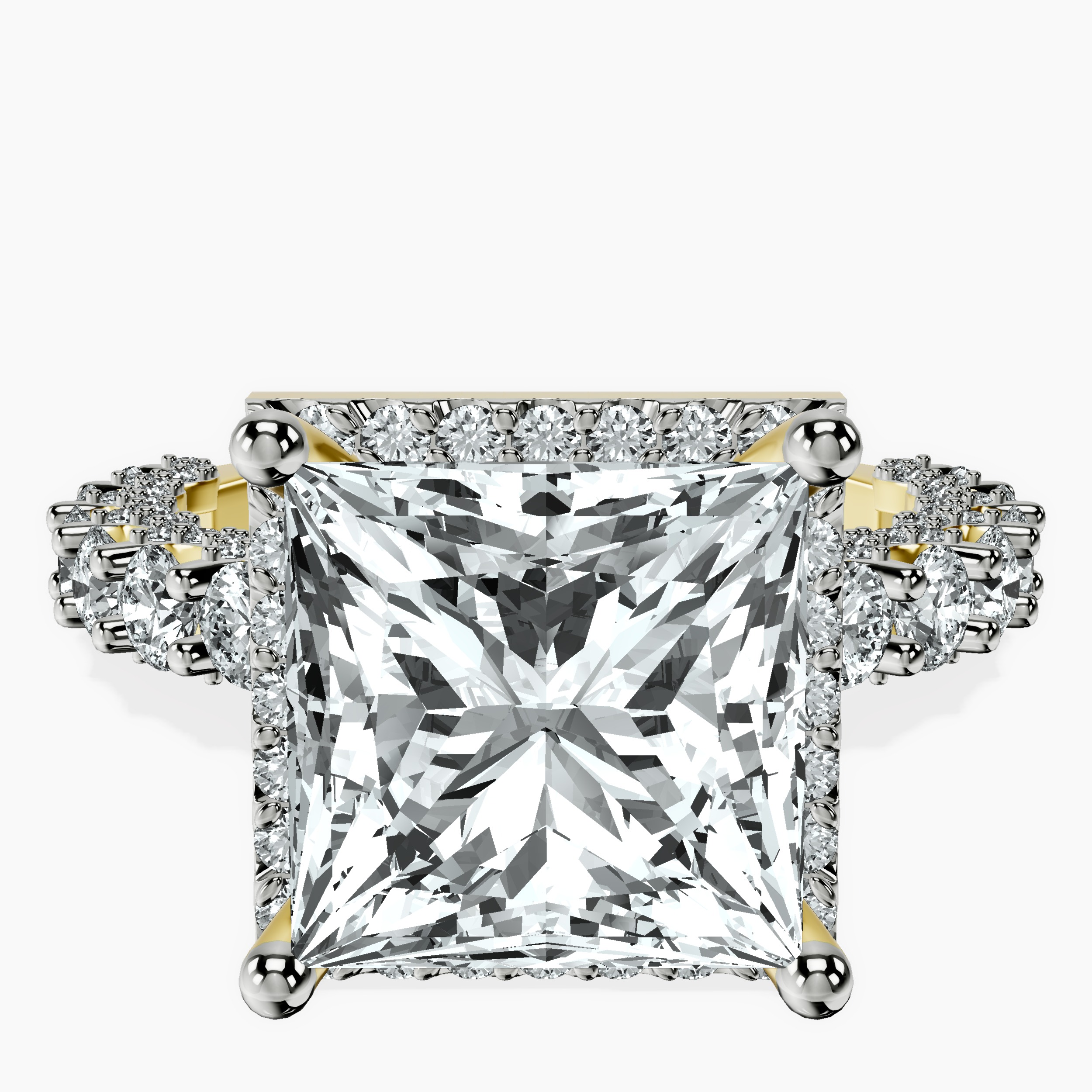 14kt Yellow Gold Enchanté Side Stones Halo Lab Diamond Ring front image