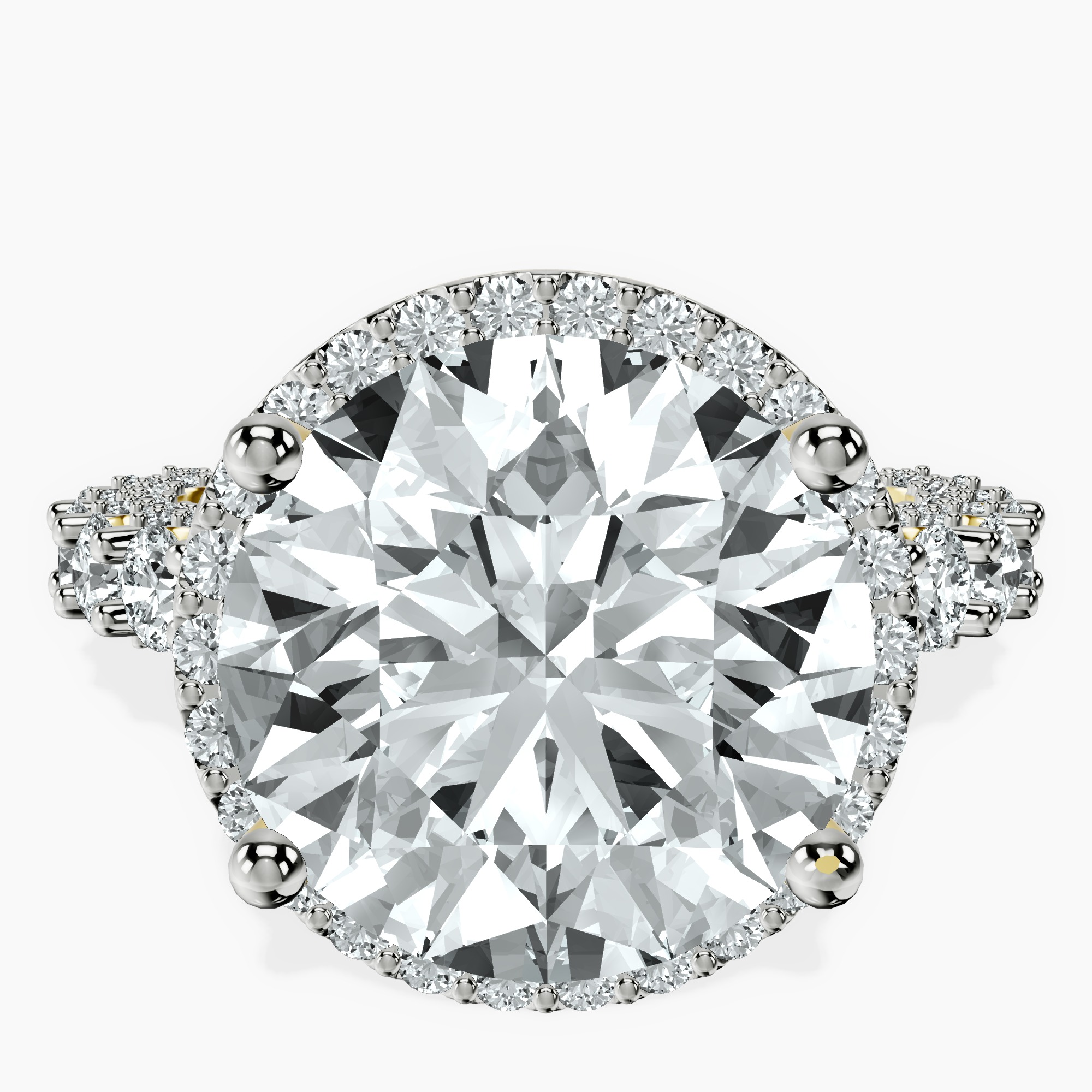 14kt Yellow Gold Enchanté Side Stones Halo Lab Diamond Ring front image