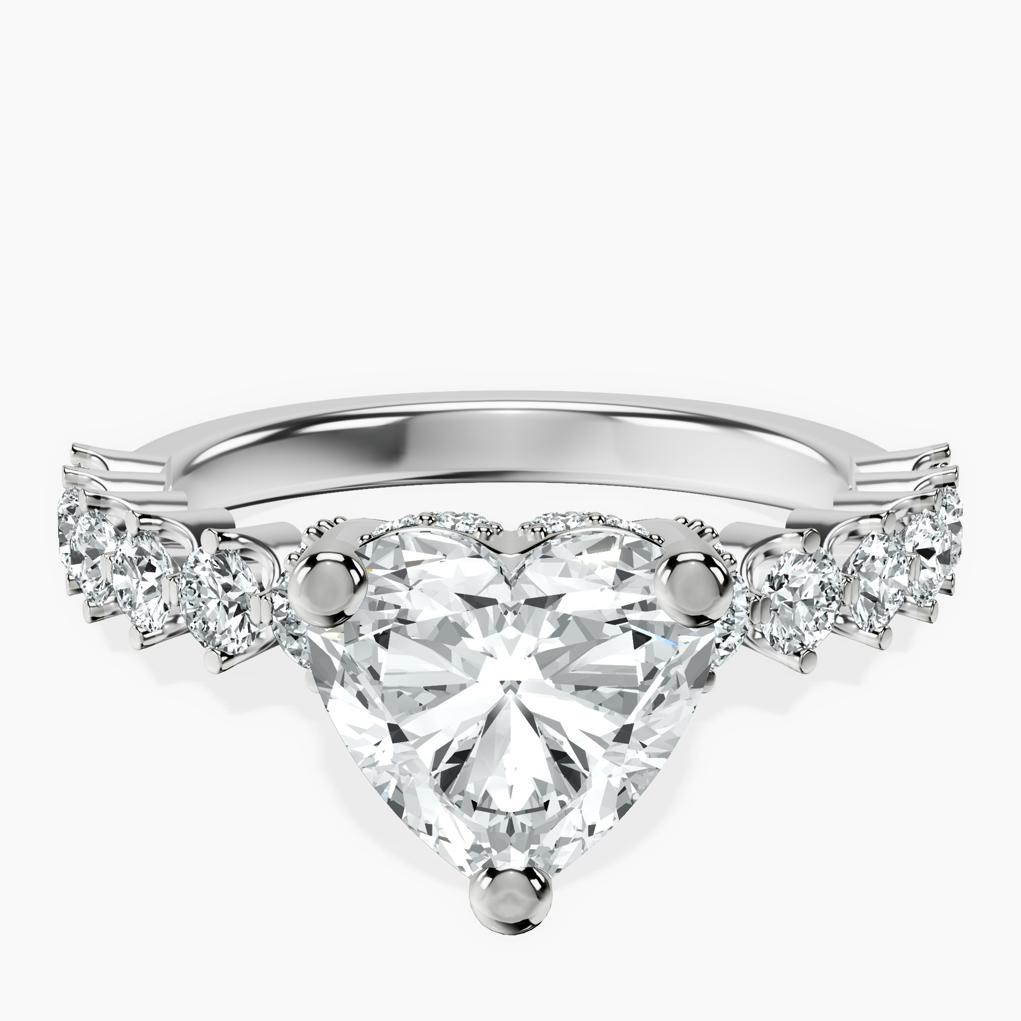 1.29 ct. heart Caitronia Floating lab diamond ring in platinum rtr top