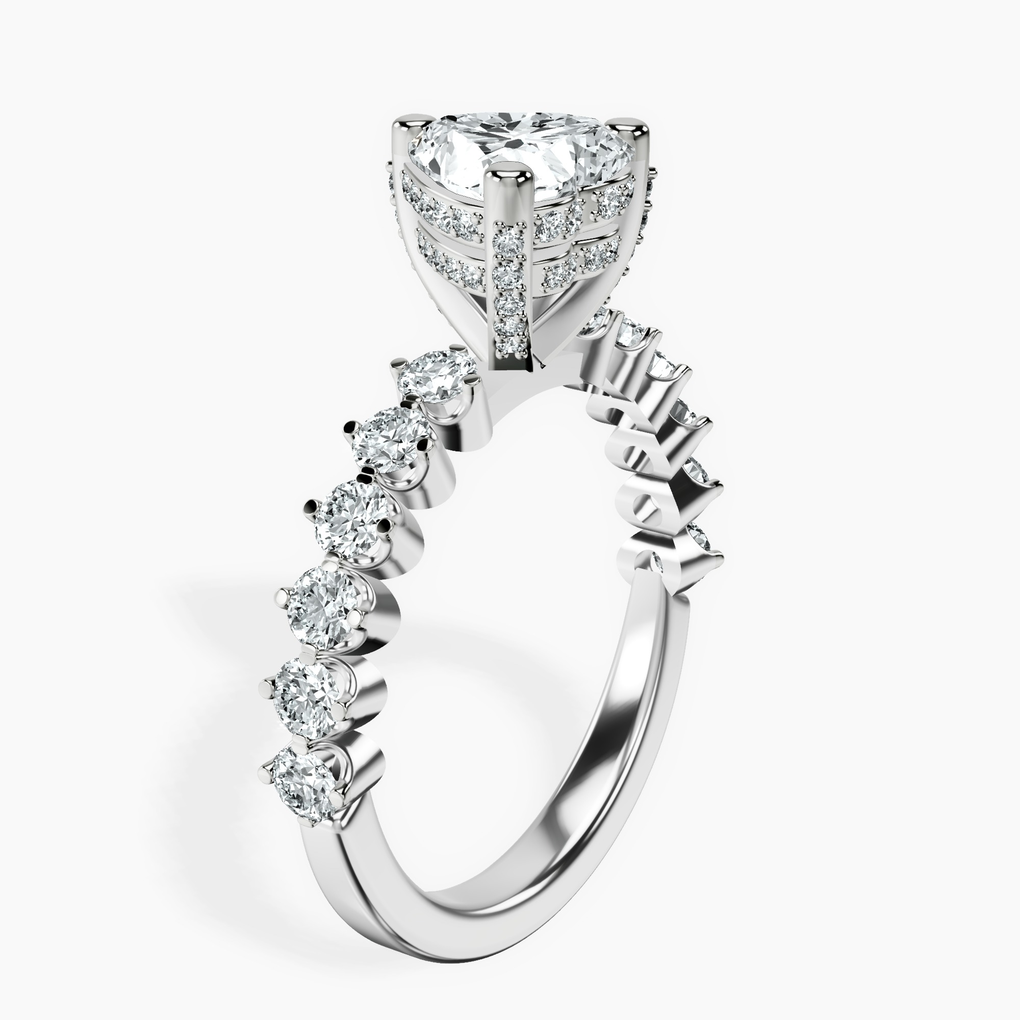 1.29 ct. heart Caitronia Floating lab diamond ring in platinum standing product image one
