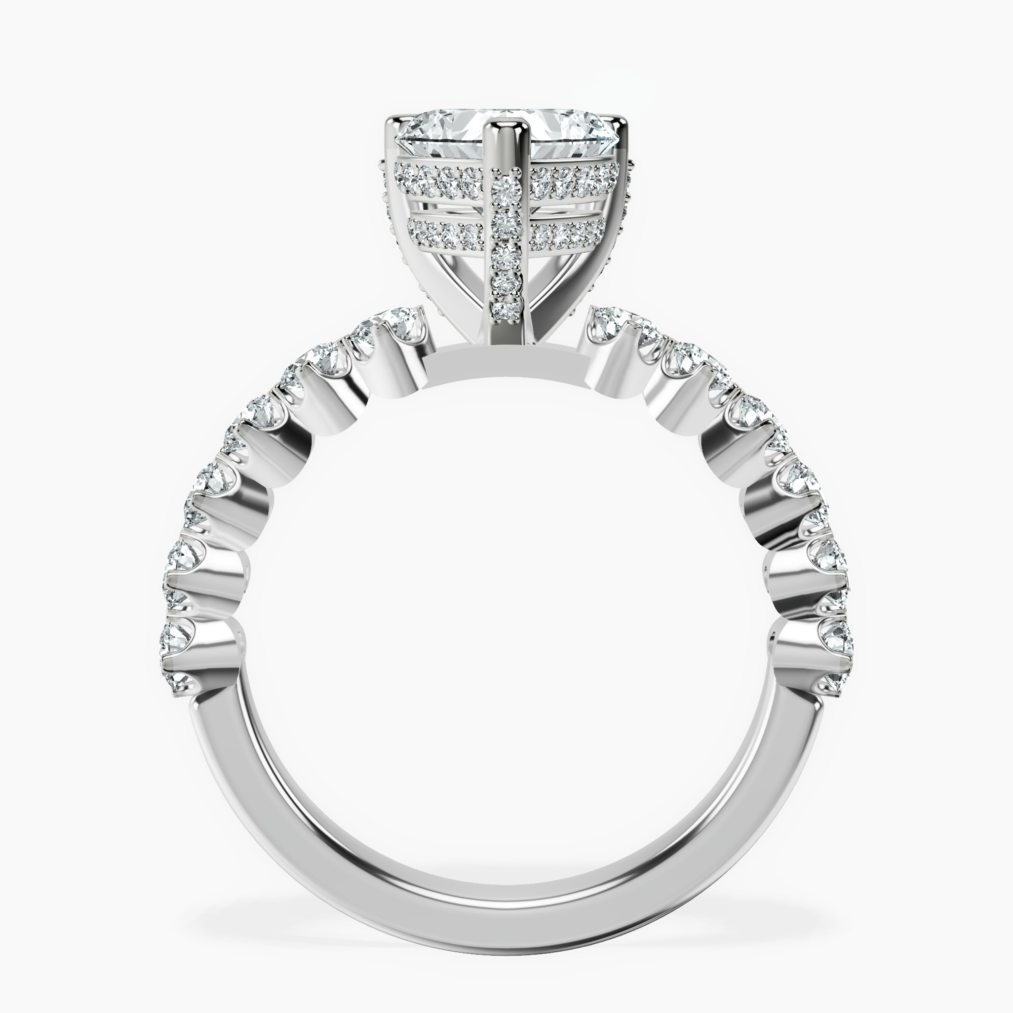 1.29 ct. heart Caitronia Floating lab diamond ring in platinum side right image one