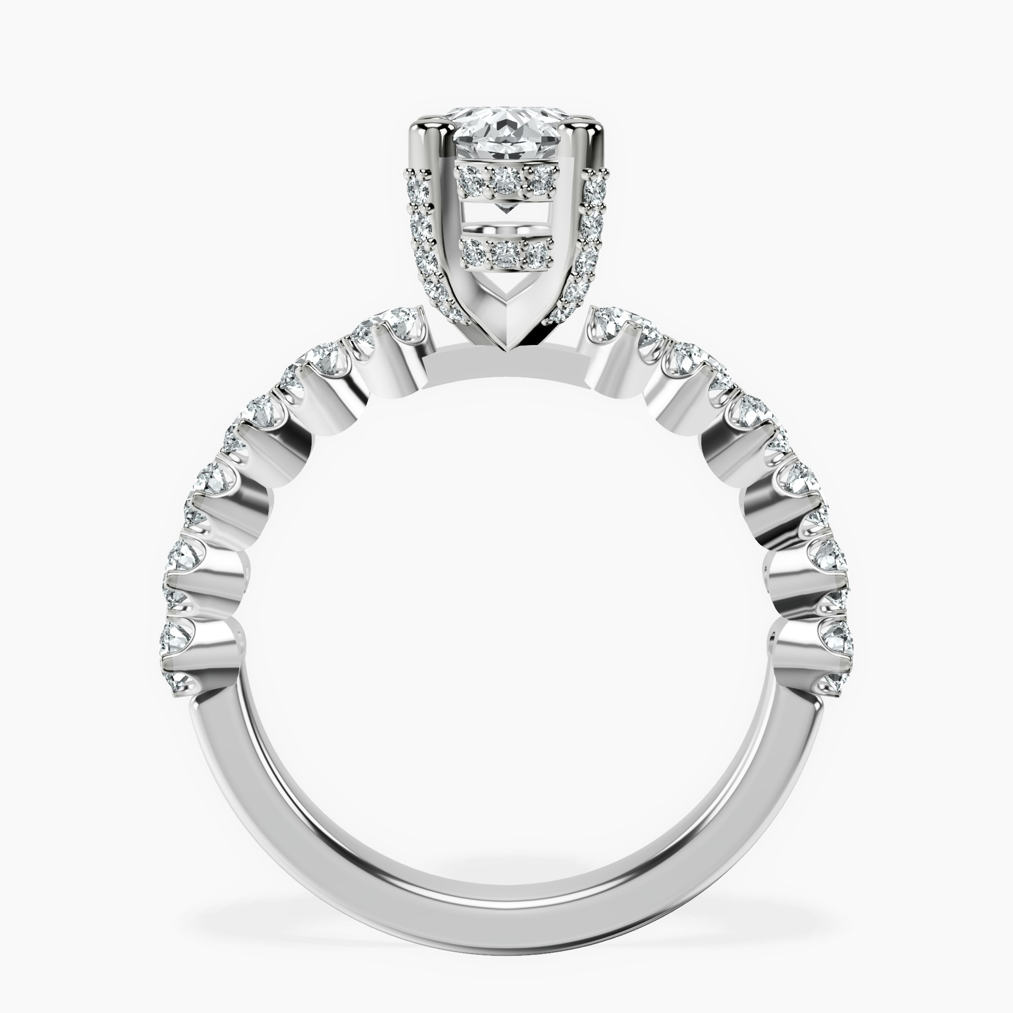 2.40 ct. oval Caitronia Floating lab diamond ring in 14kt white gold side right image one