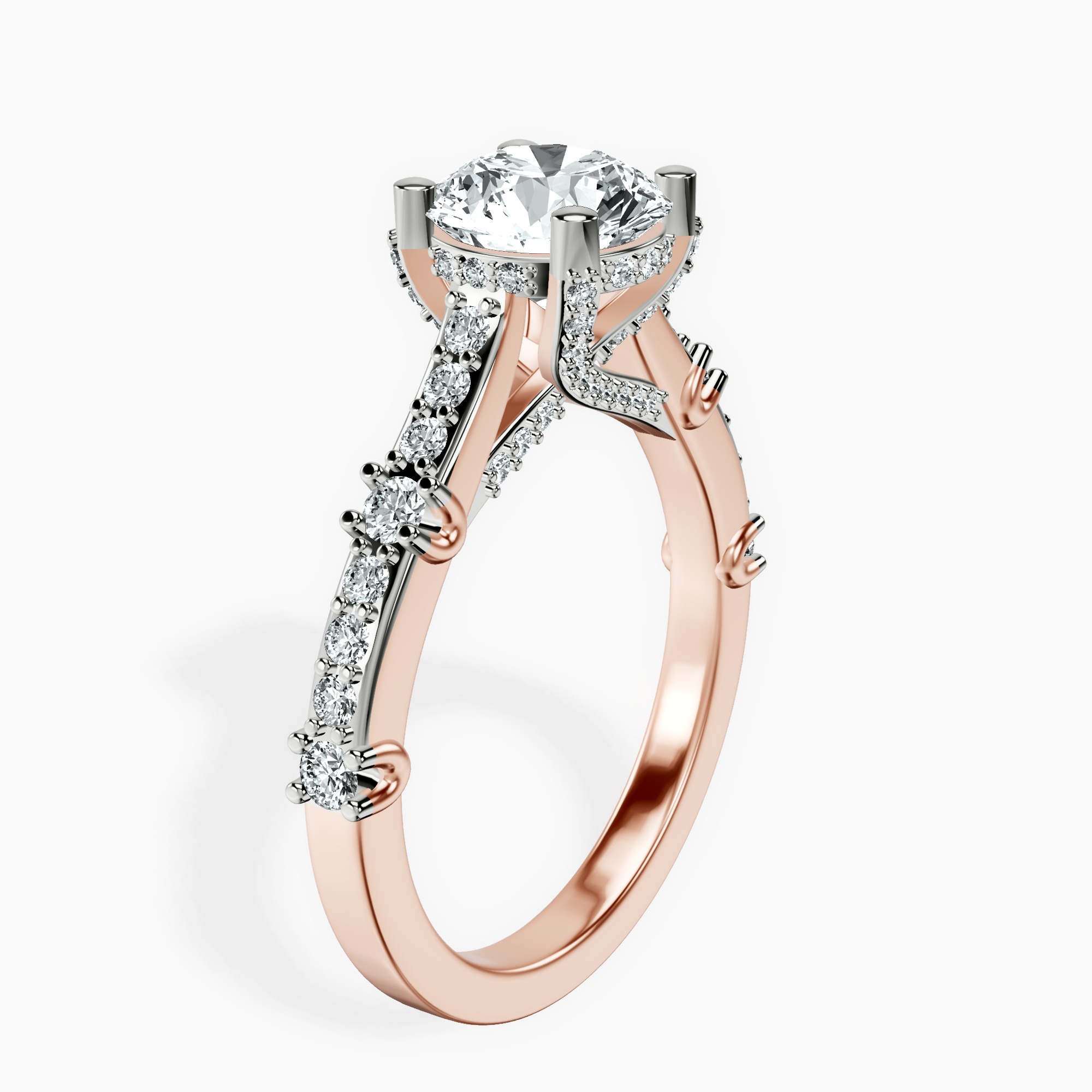 1.41 ct. round Odyssey lab diamond ring in 10kt rose gold standing product image one