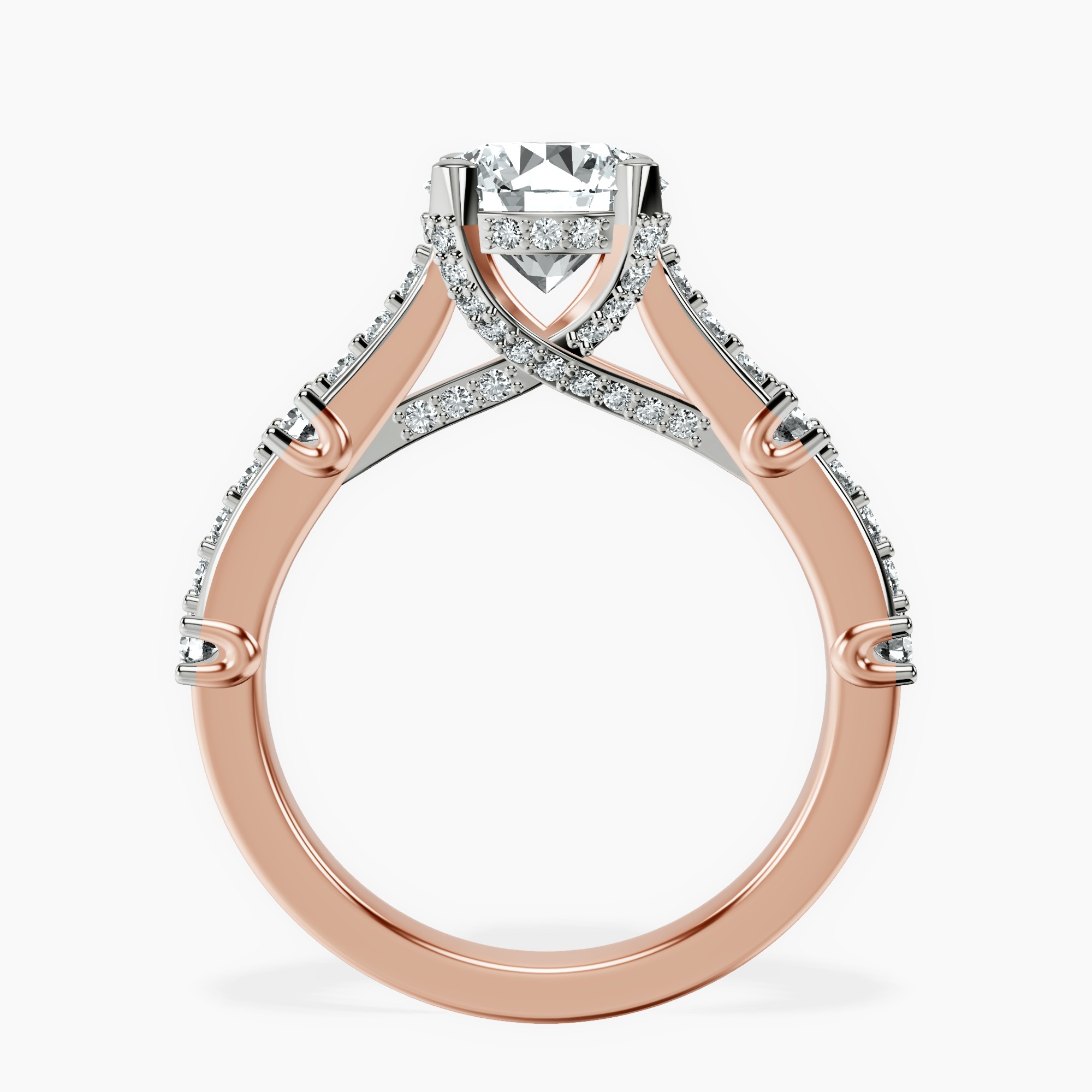 1.41 ct. round Odyssey lab diamond ring in 10kt rose gold side right image one