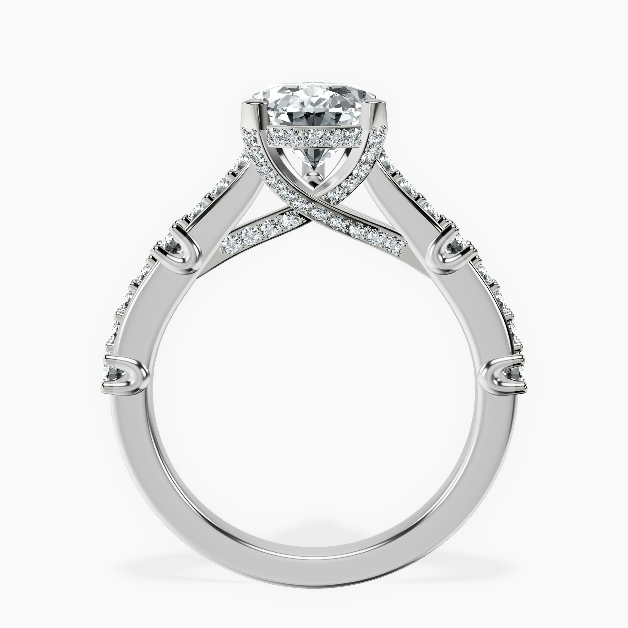 1.34 ct. pear Odyssey lab diamond ring in 10kt white gold side right image one