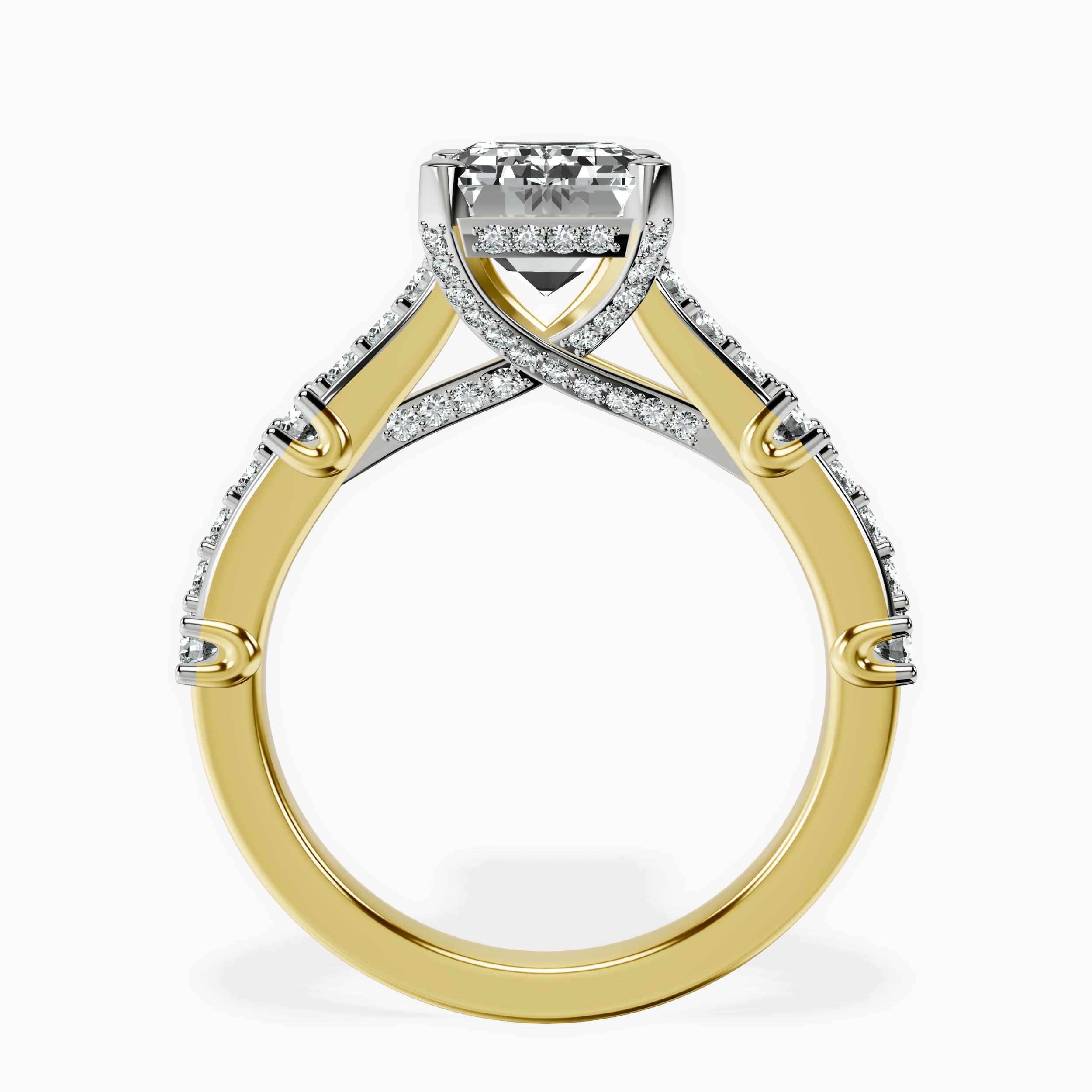 1.48 ct. emerald Odyssey lab diamond ring in 10kt yellow gold side right image one