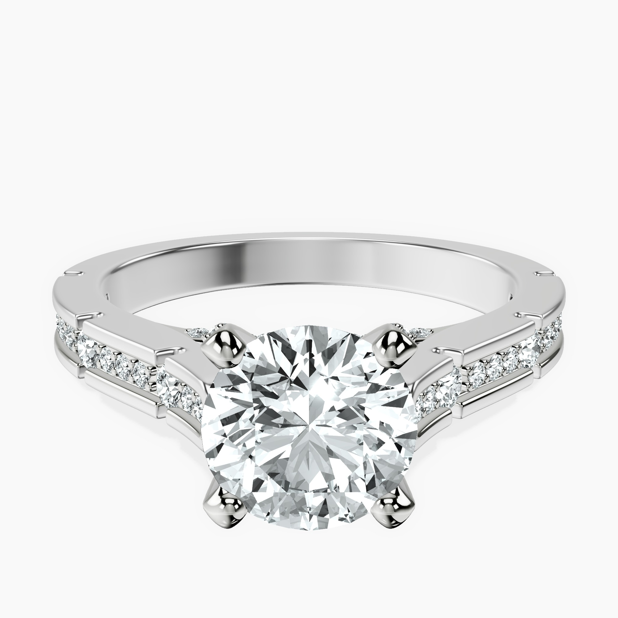1.39 ct. round Delphie lab diamond ring in 10kt white gold rtr top
