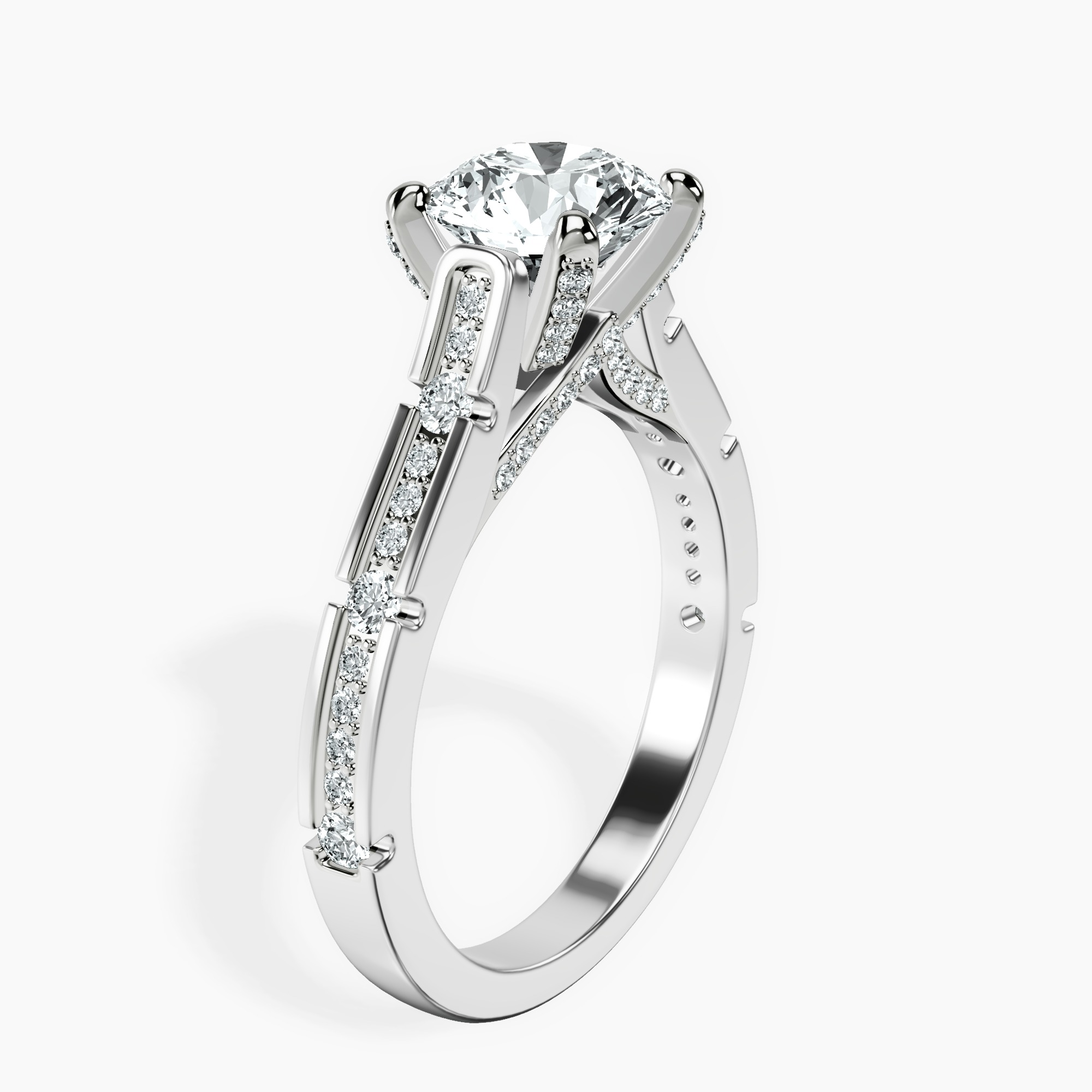 1.39 ct. round Delphie lab diamond ring in 10kt white gold standing product image one