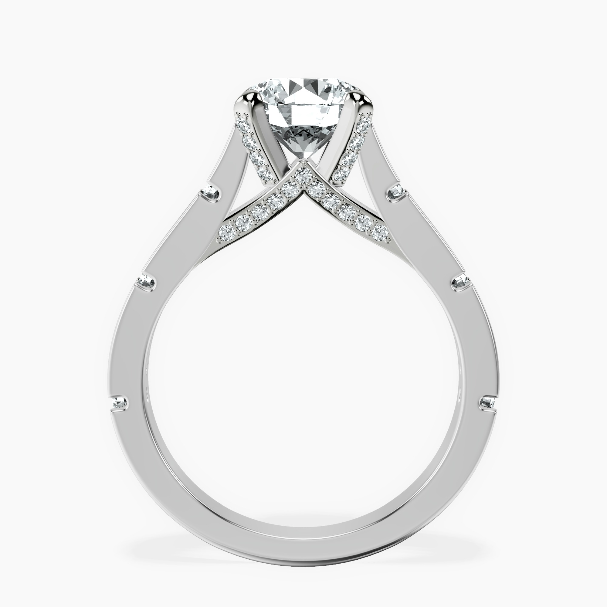 1.39 ct. round Delphie lab diamond ring in 10kt white gold side right image one