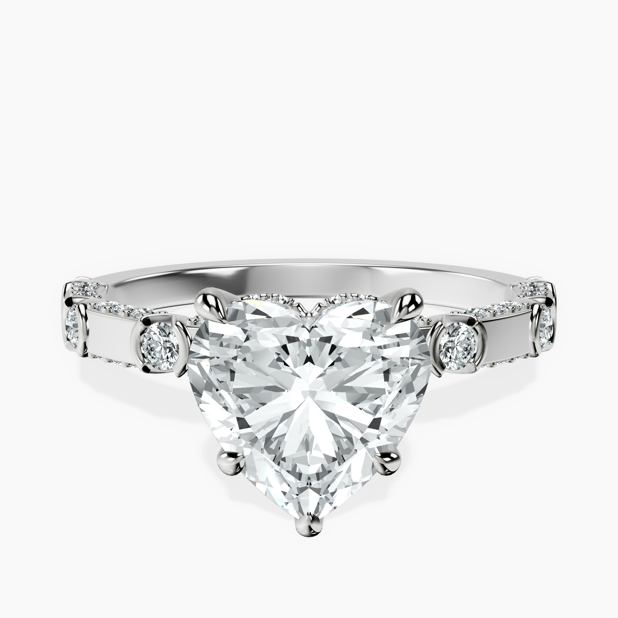Platinum Majestic Love Lab Diamond Accent Ring front image