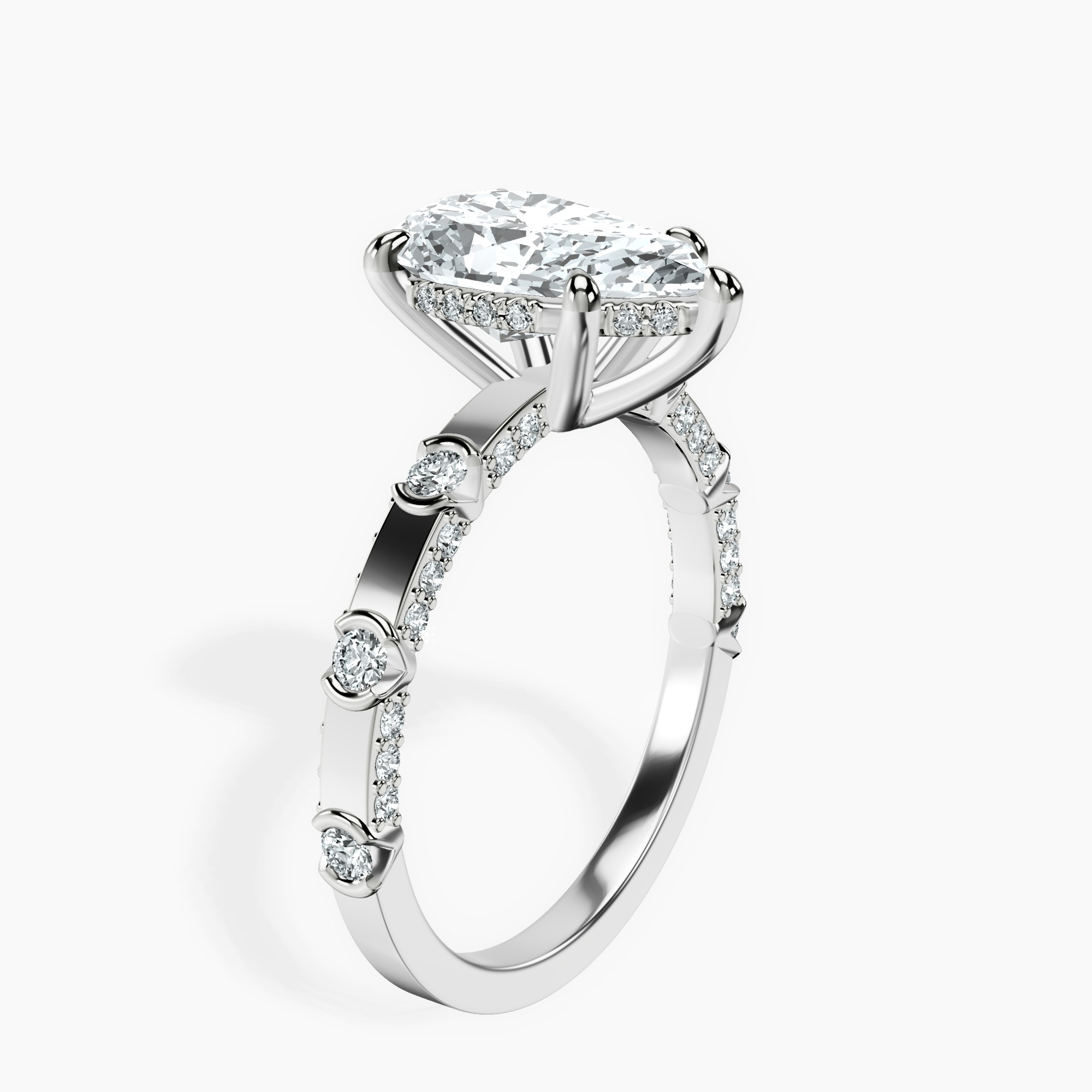 2.96 ct. pear Majestic Love lab diamond ring in 10kt white gold standing product image one