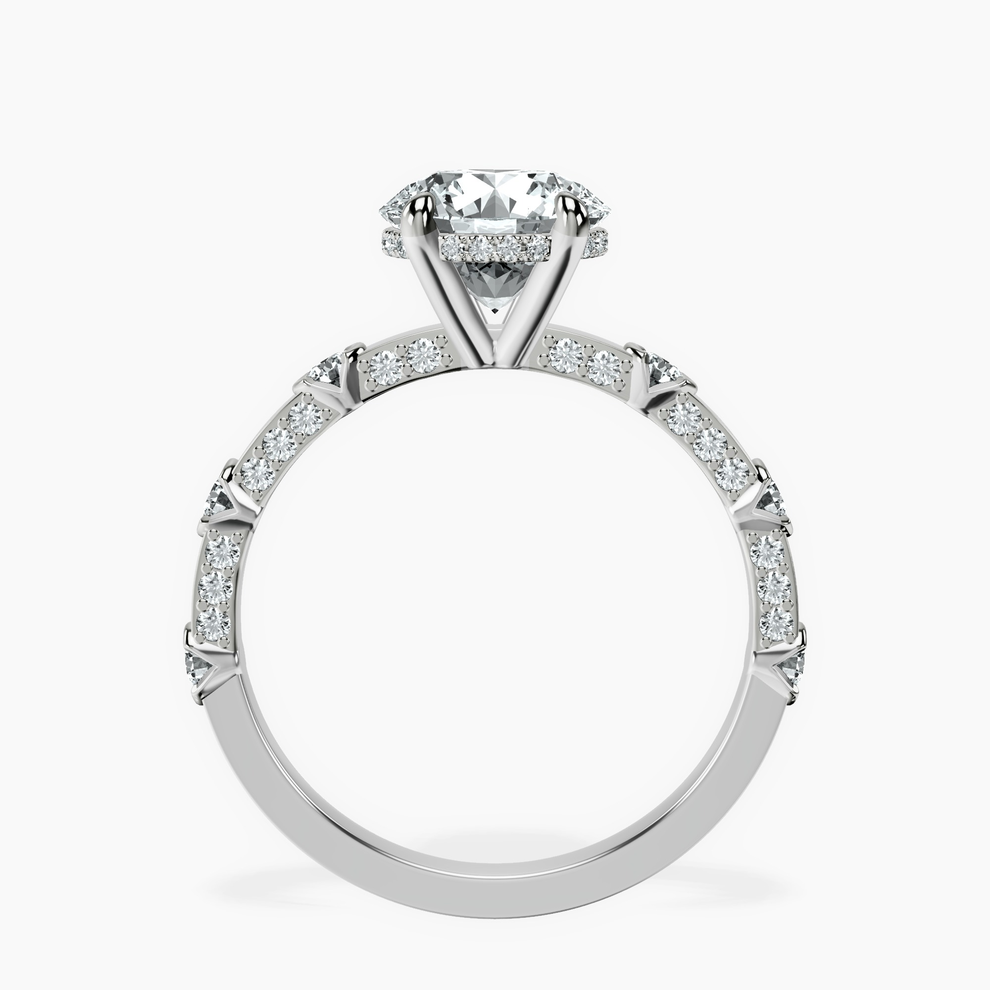 1.39 ct. round Majestic Love lab diamond ring in 18kt white gold side right image one