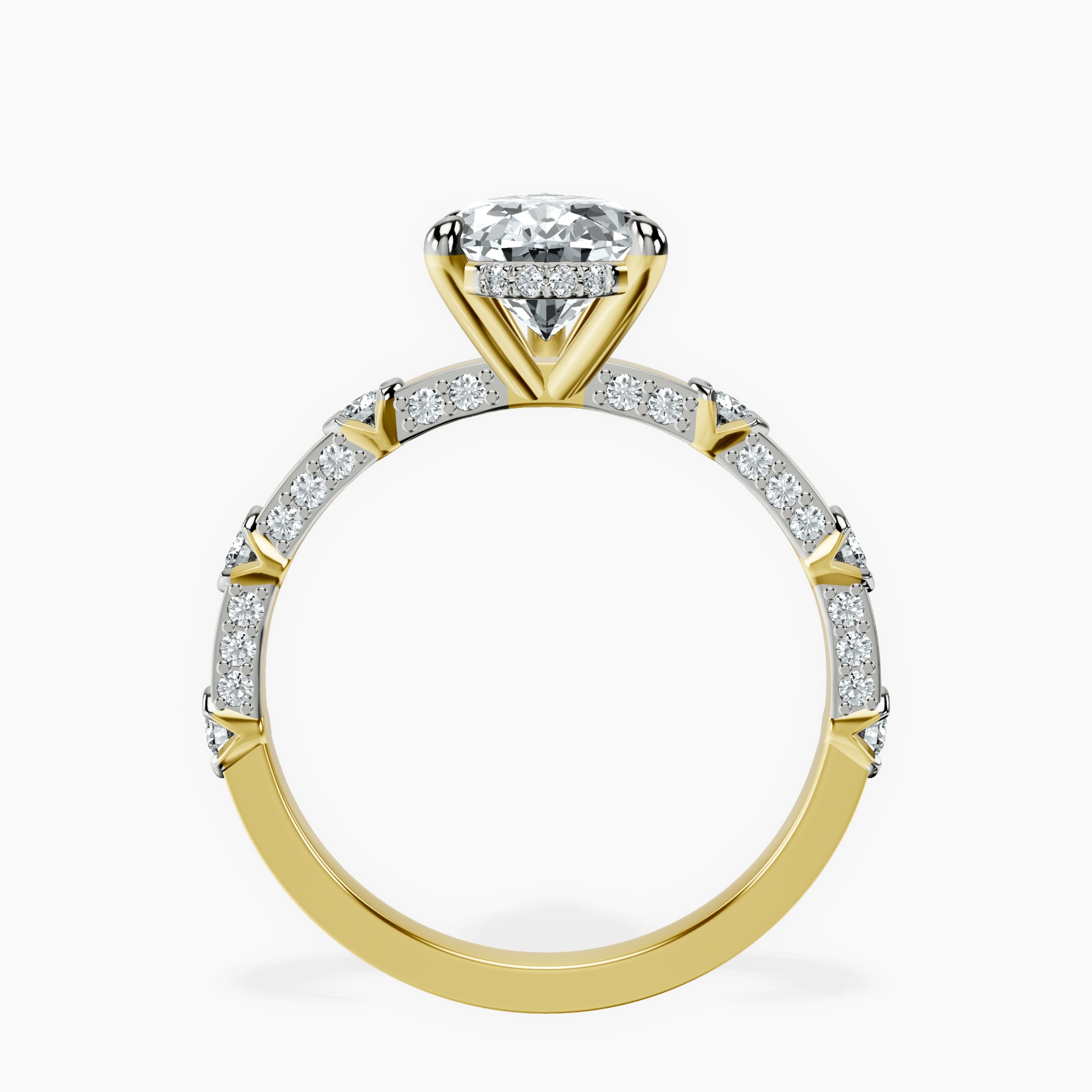 1.34 ct. pear Majestic Love lab diamond ring in 14kt yellow gold side right image one