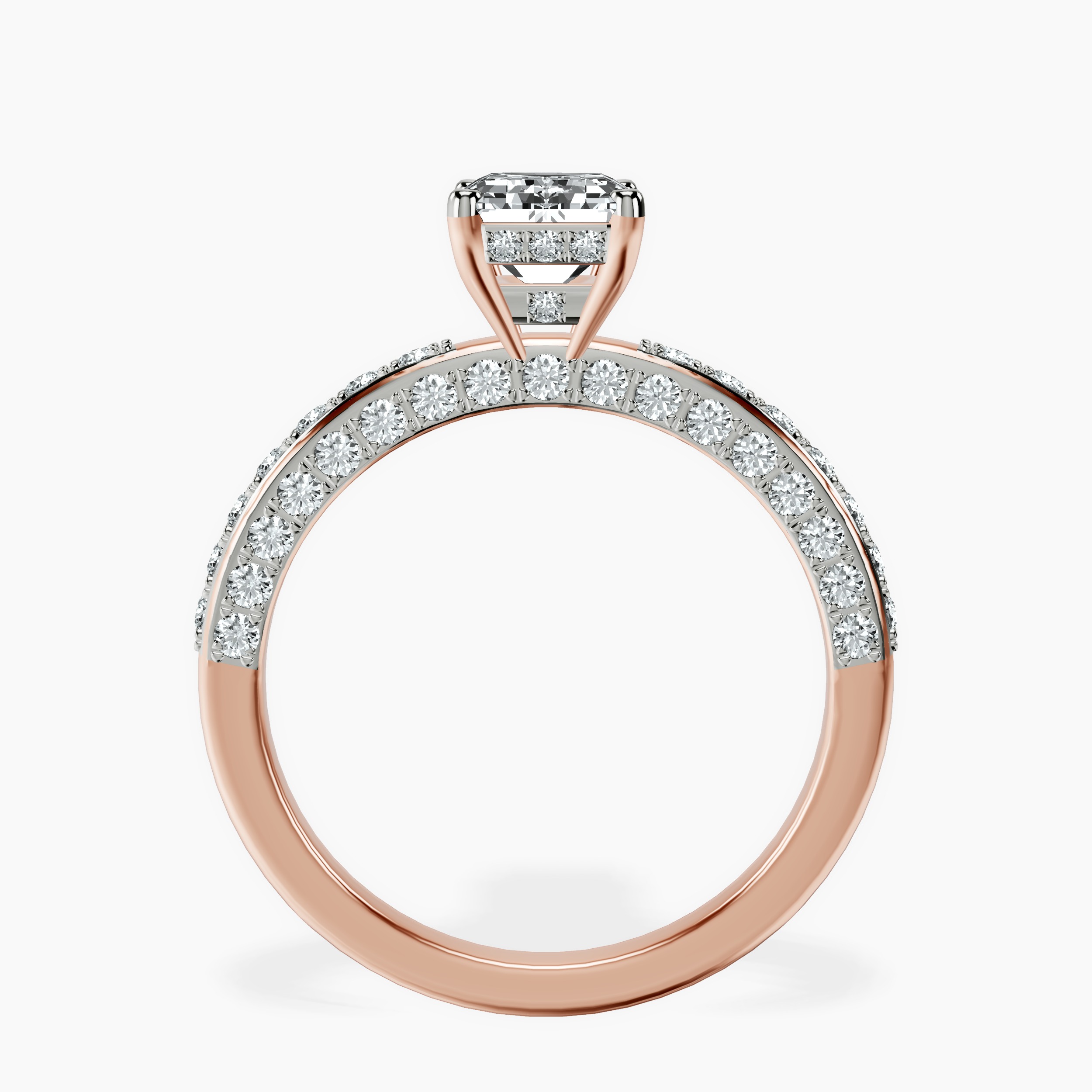 1.48 ct. emerald Adele Engagement Ring in 10kt rose gold side right image one