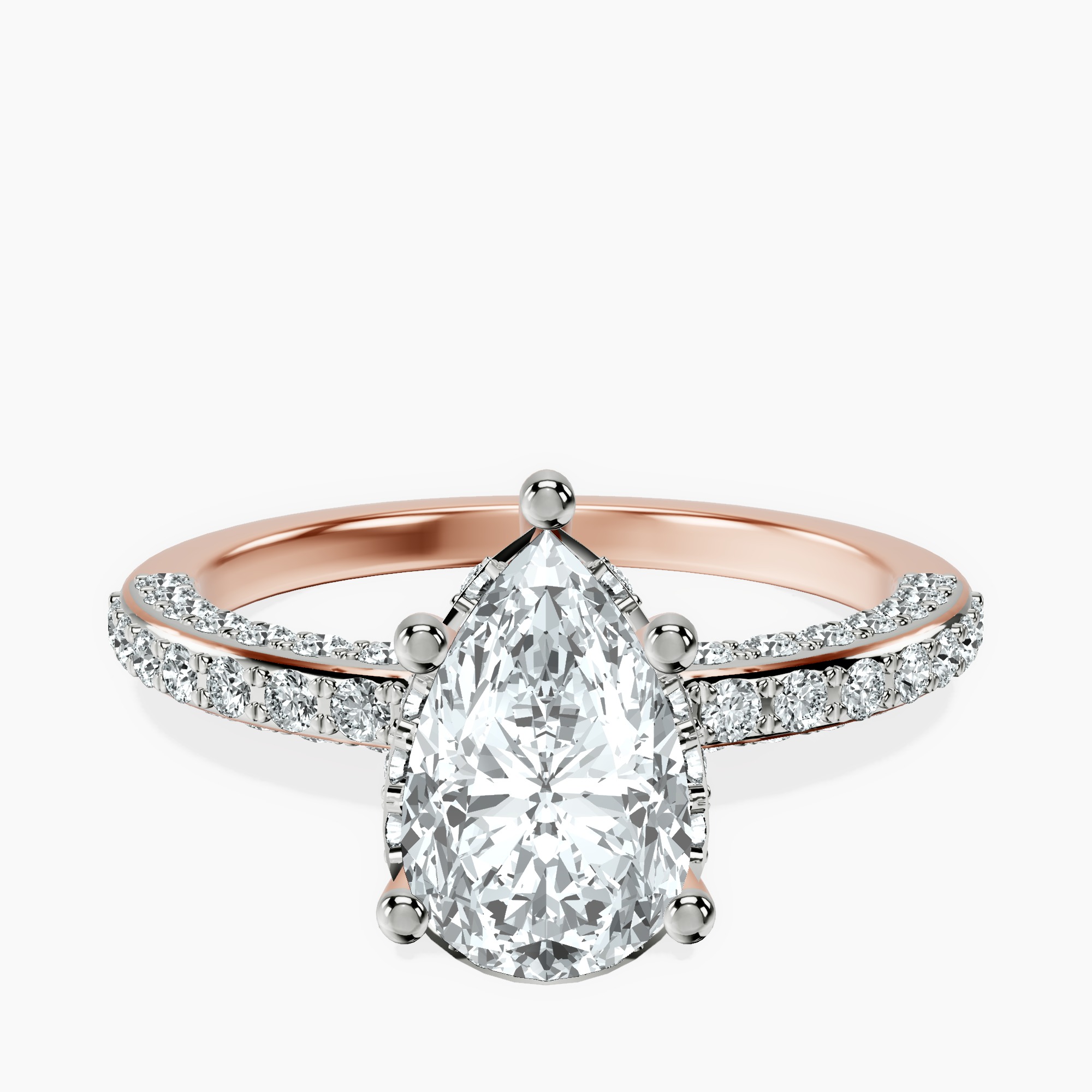 1.34 ct. pear Adele Engagement Ring in 18kt rose gold rtr top